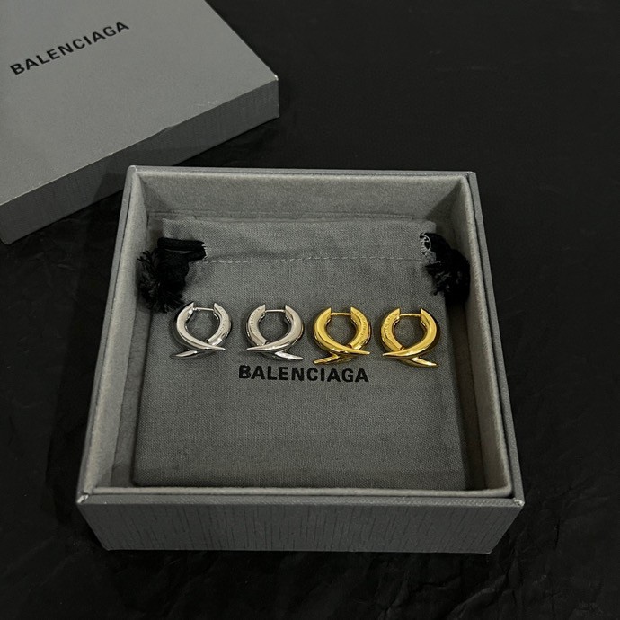 NIGO Balenciaga Men's Simple Metal Solid Color Letter Print Earrings Jewelry #nigo74688