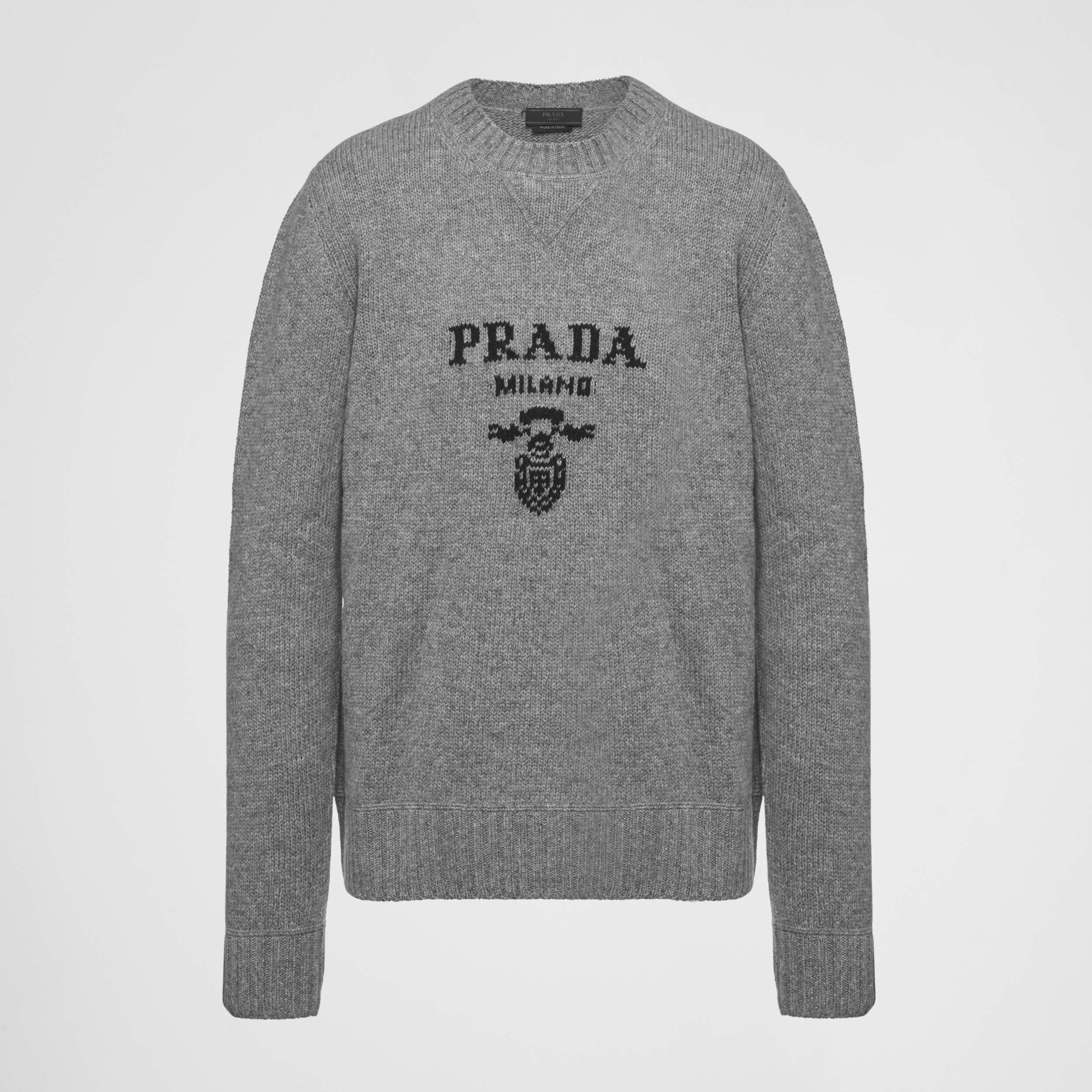 NIGO Prada Men's Spring And Fall Solid Color Round Neck Printed Logo Cashmere Knit Sweater Pullover #nigo74724