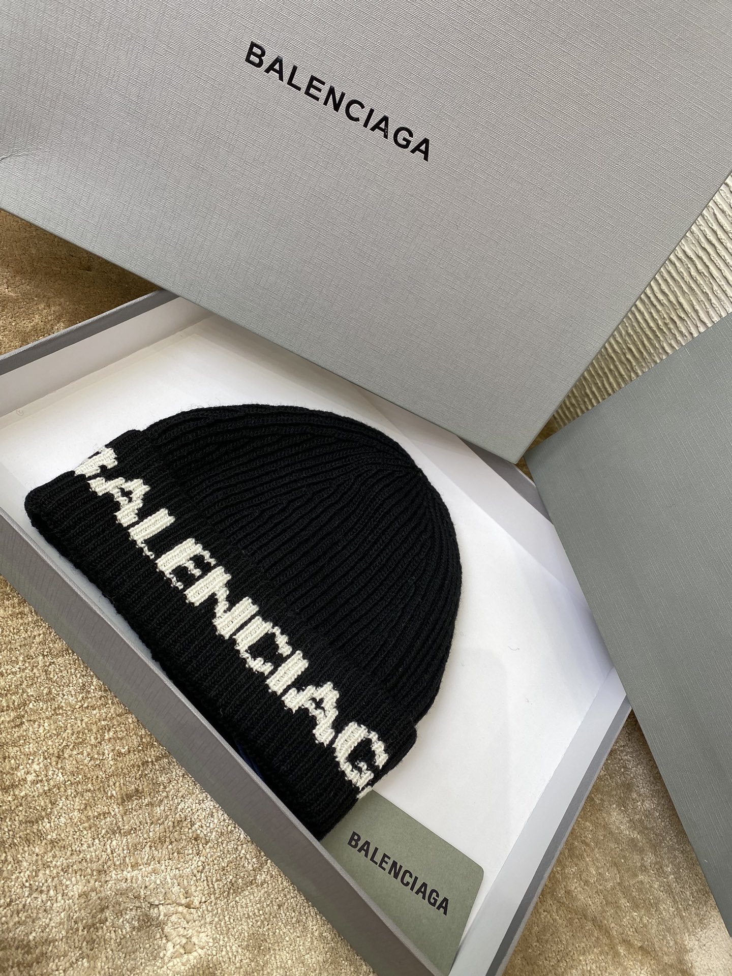 NIGO Balenciaga Men's And Women's Fall And Winter Logo Letter Printing Ribbed Knit Cotton Fleece Hat Cap #nigo74699