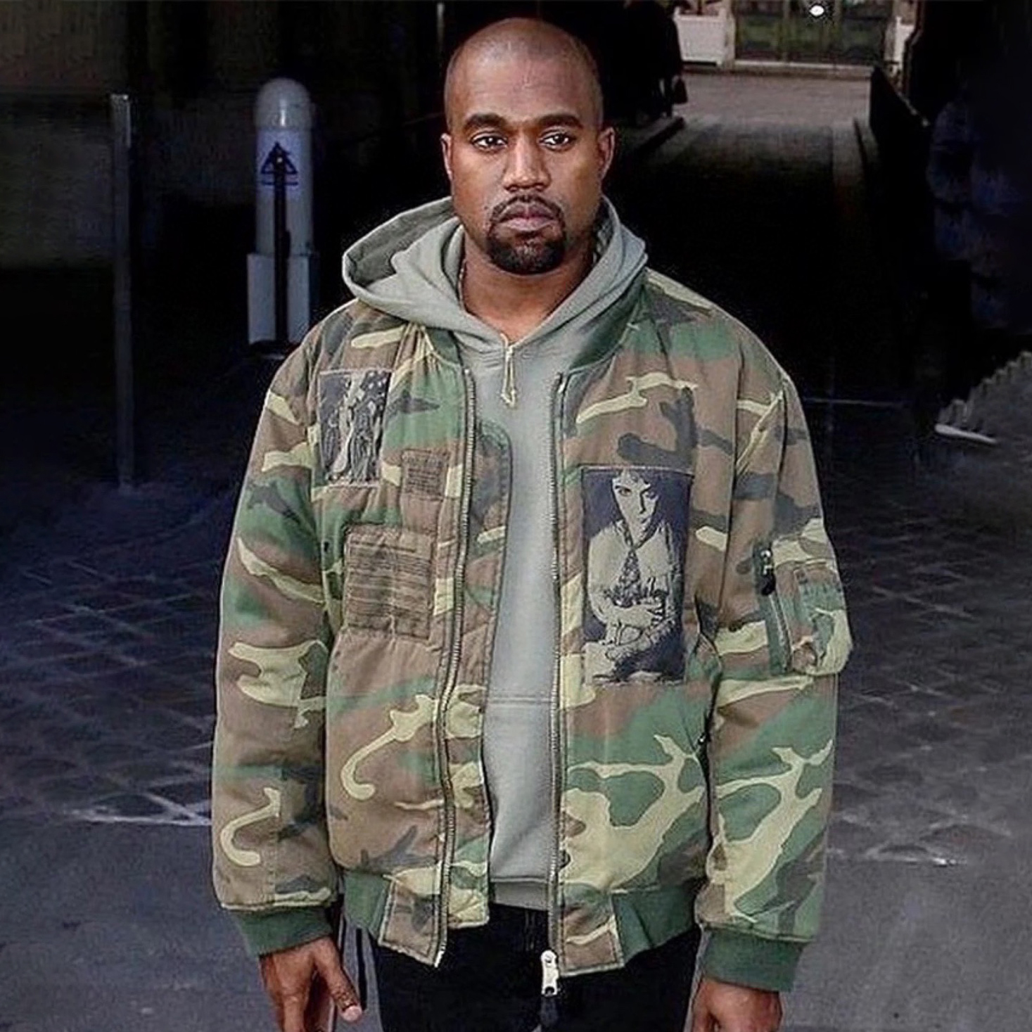 NIGO Raf Simons Men's Fall And Winter Bomber Camouflage Patch Ma1 Aviator Jacket Zipper Long Sleeve Cotton Jacket #nigo74728