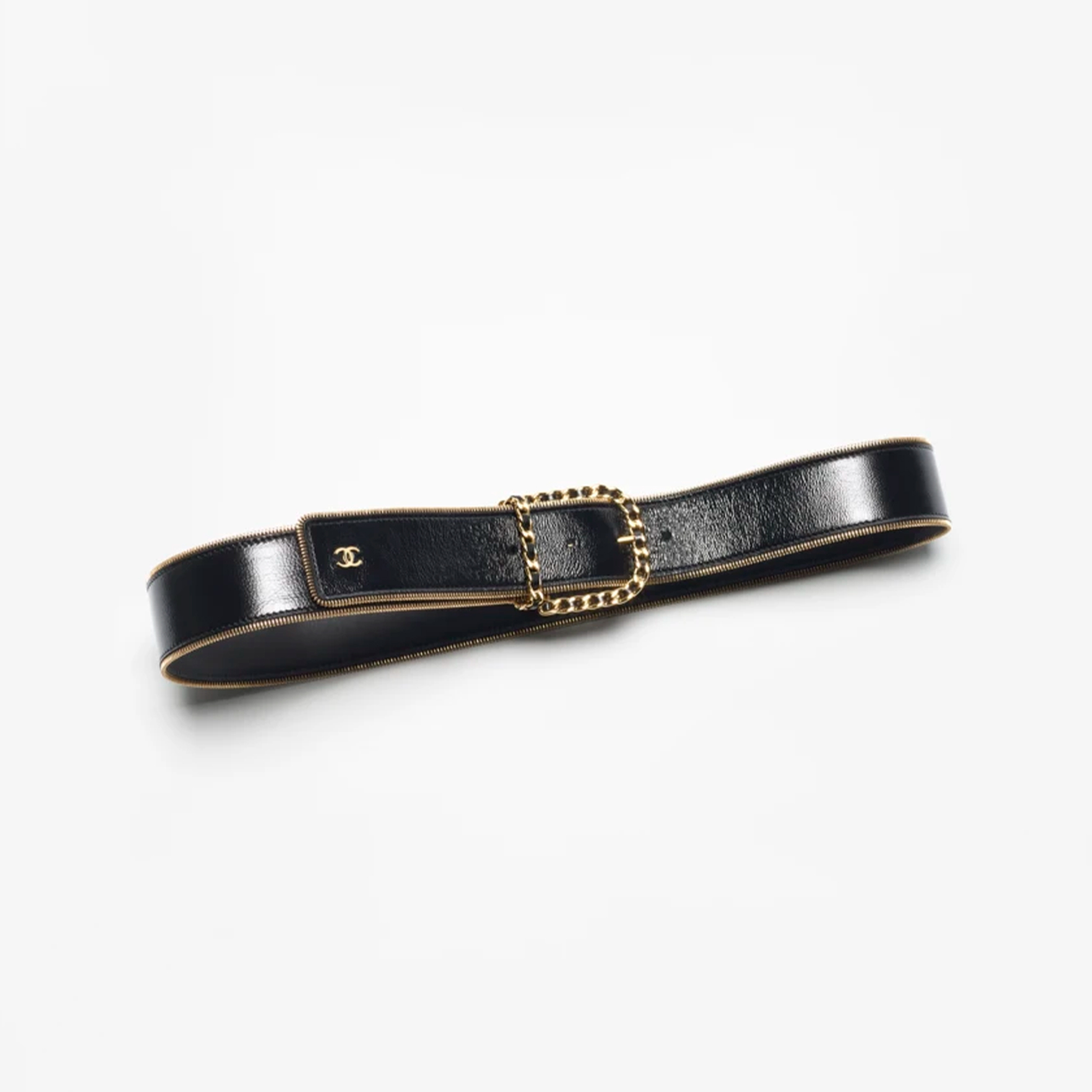 NIGO Chanel Women's Fashion Double C Logo Chain Vintage Waxed Leather Belt Accessories Ngvp #nigo9811