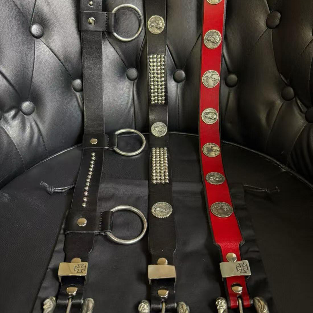 NIGO Enfants Riches Deprimes Punk Style Hip Hop Coin Rivet Charm Rocker Belt Fashion High Street Hundreds Of Trendy Single Accessories Ngvp #nigo9785