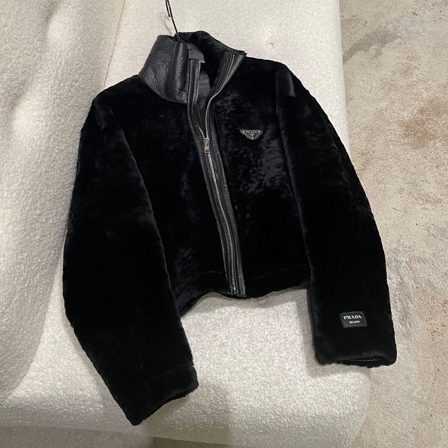 NIGO Prada Women's Autumn and Winter Fur One Patchwork Lamb's Wool Zipper Long Sleeve Jacket #nigo74737