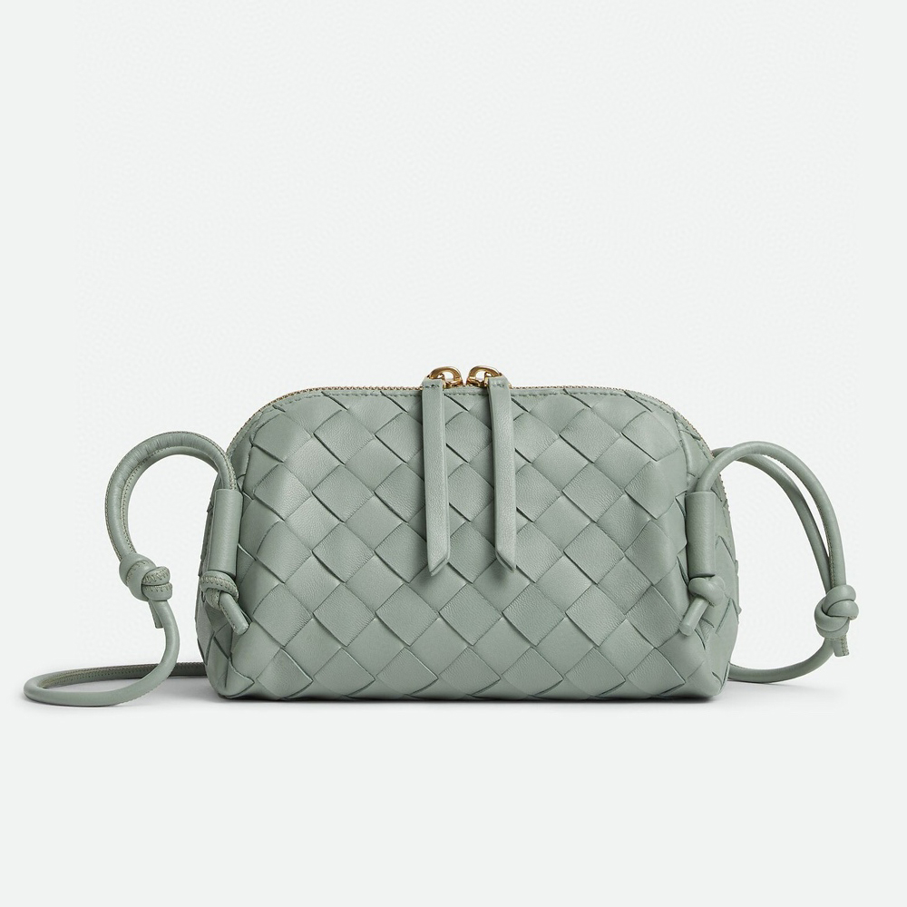 NIGO Bottega Veneta Concert Pouch Women's Solid Color Intrecciato Woven Adjustable Shoulder Strap Zipper Closure Cowhide Clutch Bag Bags #nigo74739