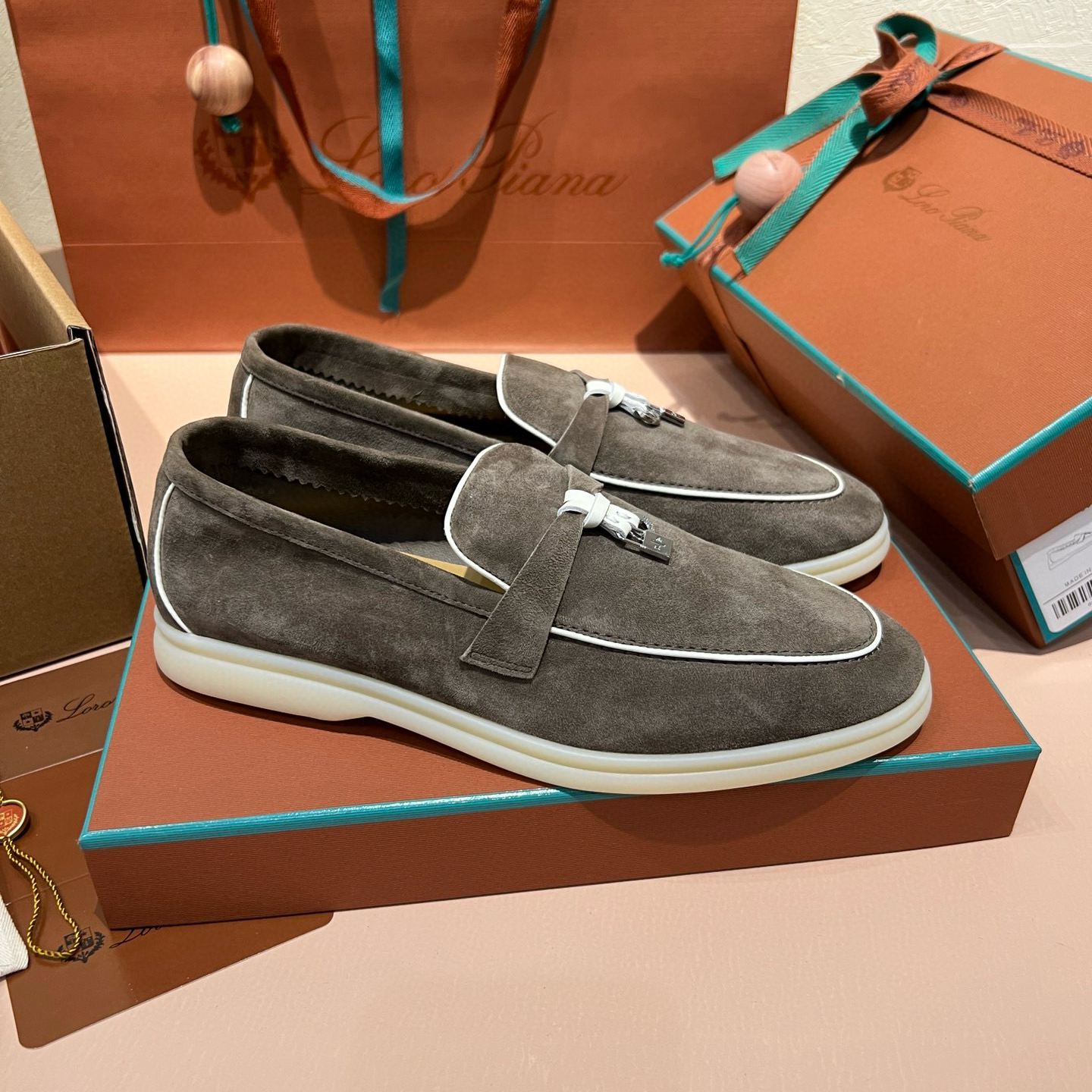 NIGO Loro Piana Men's and Women's Autumn/Winter Solid Color Round Toe Suede Casual Loafers Shoes #nigo74745