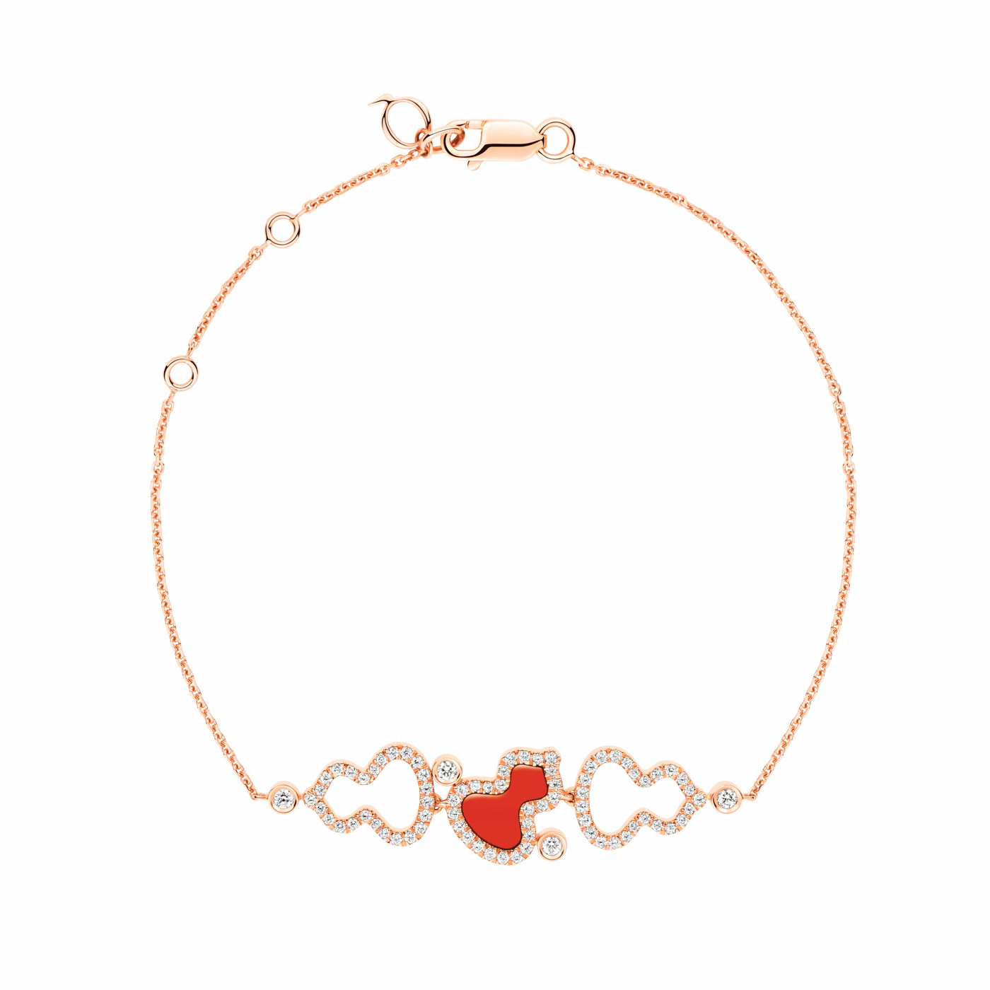 NIGO Qeelin Wulu Women's Rose Gold Classic Gourd Shape Diamonds Bracelet Jewelry #nigo74756