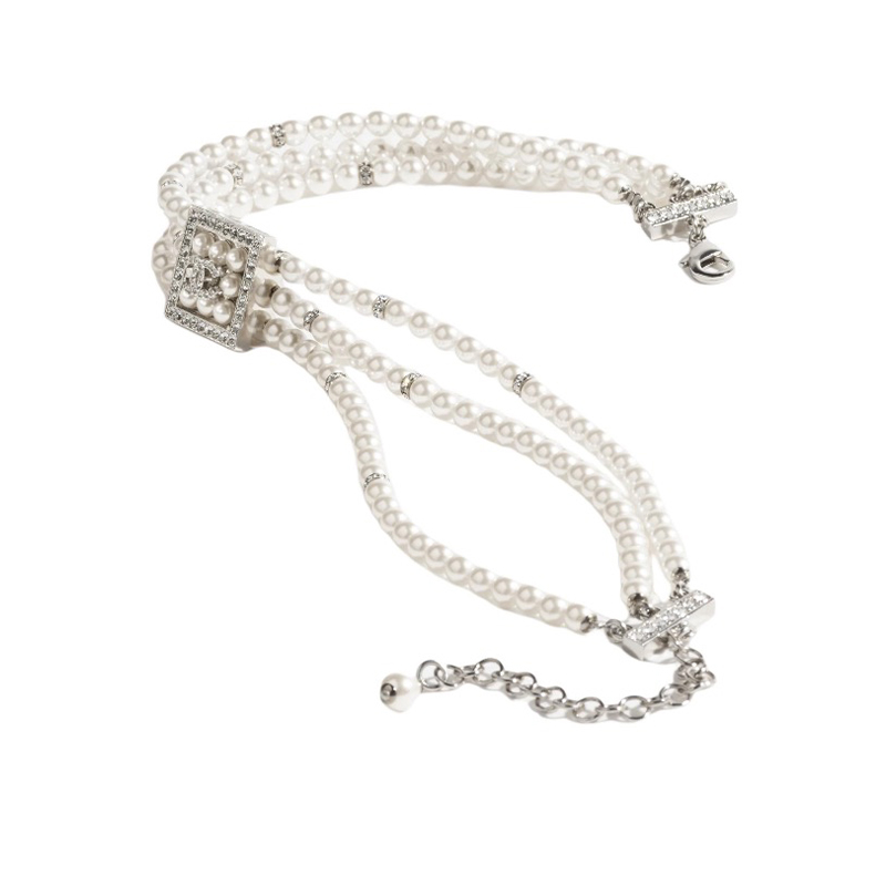 NIGO Chanel Women's Fashion Solid Color Multi-Layer Necklace Pearl Rhinestone Necklace Accessories Ngvp #nigo9813