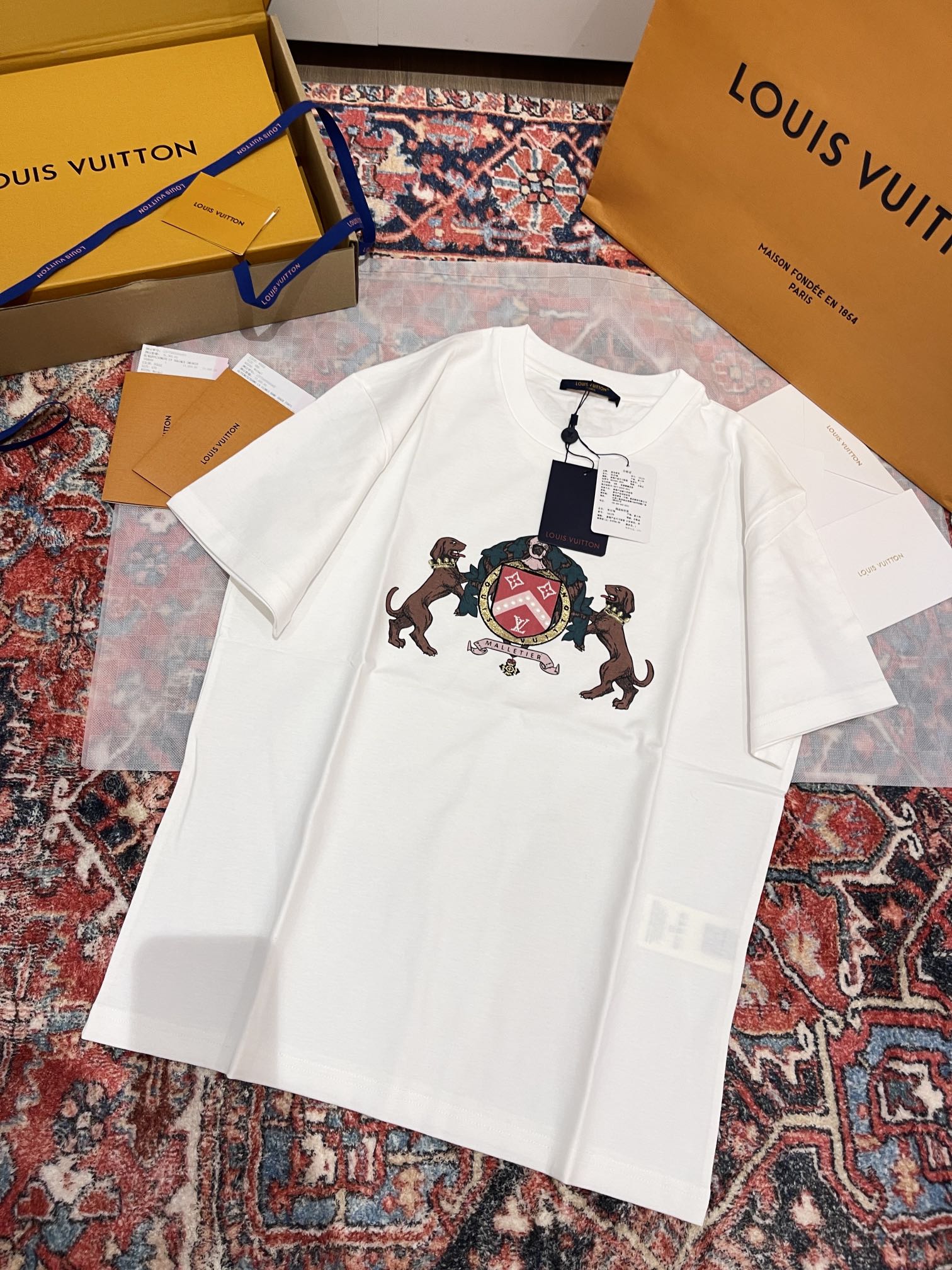 NIGO Louis Vuitton Men's Summer Logo Printed Beaded Embroidery Round Neck Short Sleeve T-Shirt #nigo74748