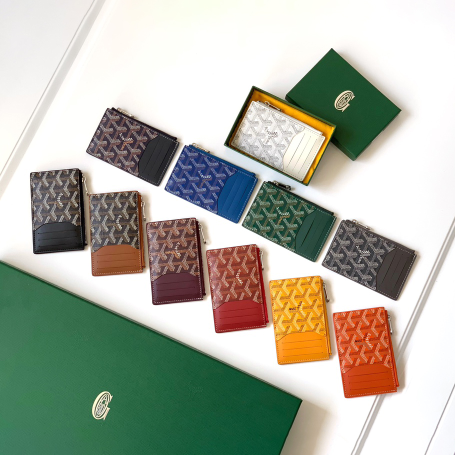 NIGO GOYARD Bourbon Men's and Women's Old Flower Full Print Zipper Closure Canvas Patchwork Leather Card Case Bag Bags #nigo74799