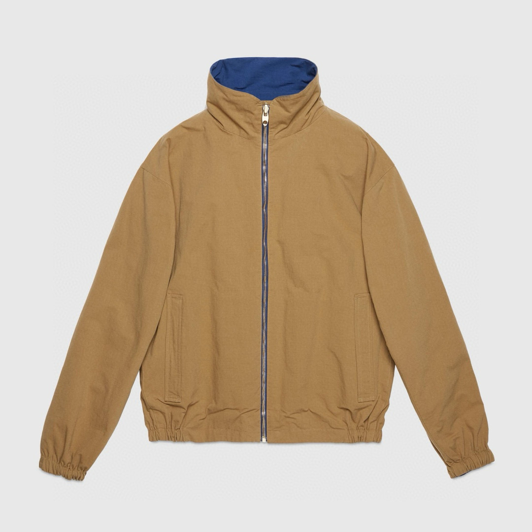 NIGO Gucci Men's Spring and Autumn Solid Color Logo Printed Reversible Zipper Long Sleeve Jacket #nigo74788