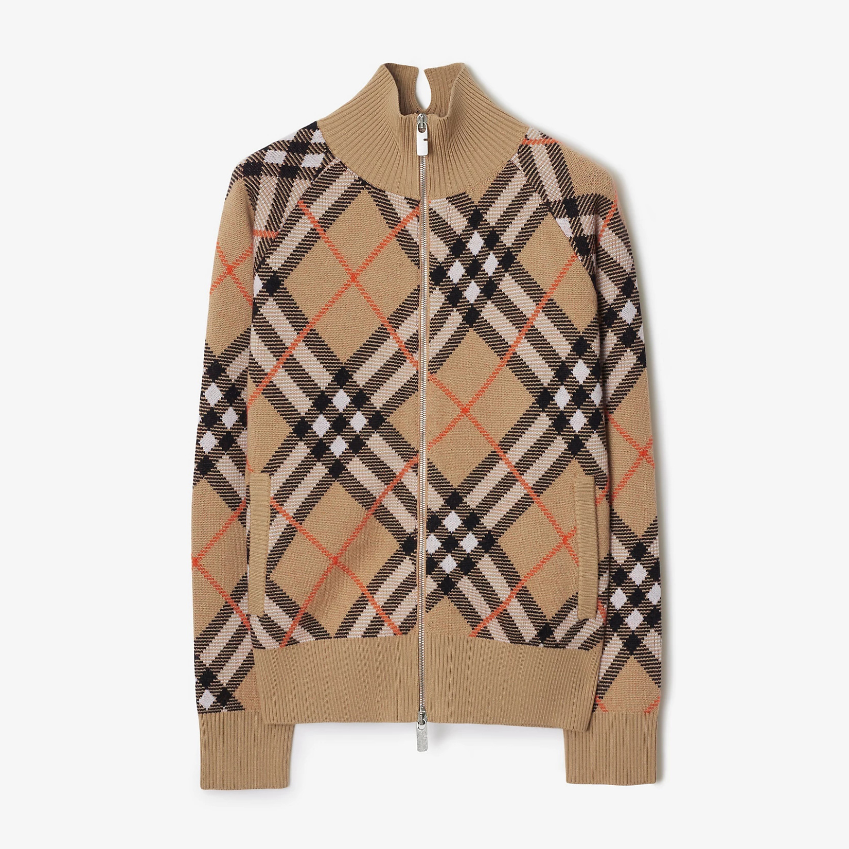 NIGO Burberry Women‘s Spring and Autumn Check Printed Wool Blend Standing Collar Sports Zipper Jacket #nigo74821