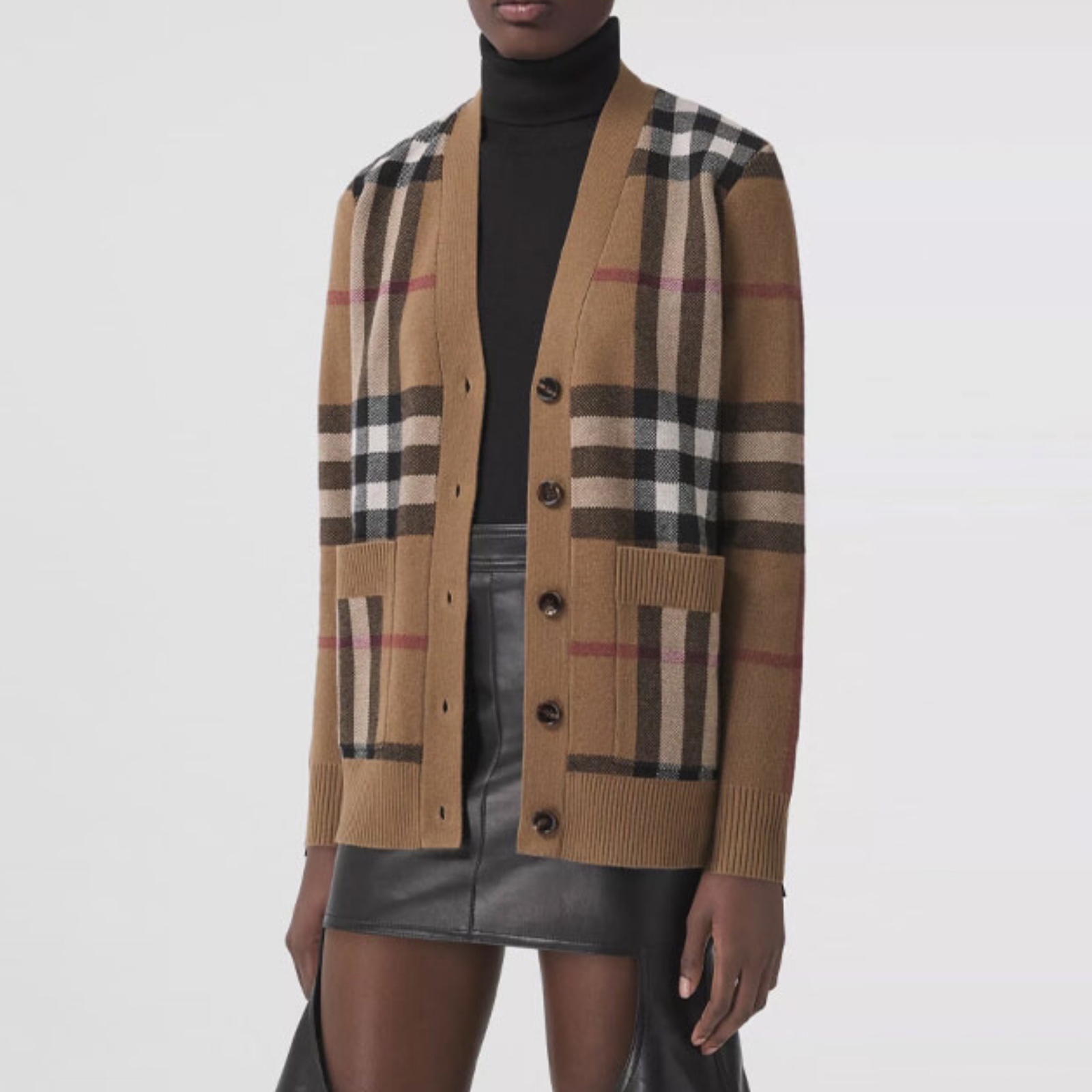 NIGO Burberry Men's Spring And Fall Plaid Print Wool Blend Single Breasted V-neck Long Sleeved Knit Cardigan Jacket #nigo74819