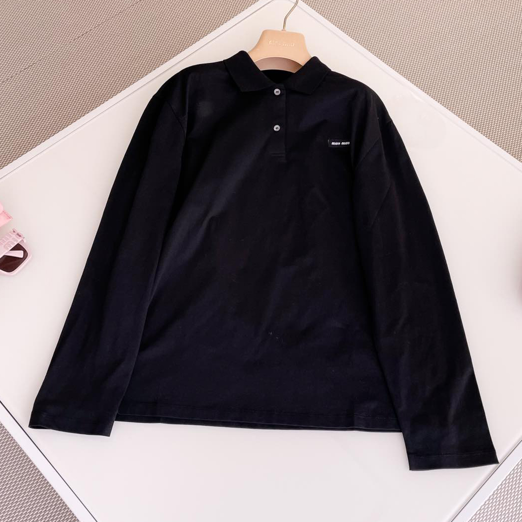 NIGO MiuMiu Women Summer Solid Color Letter Logo Embroidery Short Sleeve Polo Shirt T-Shirt #nigo74795