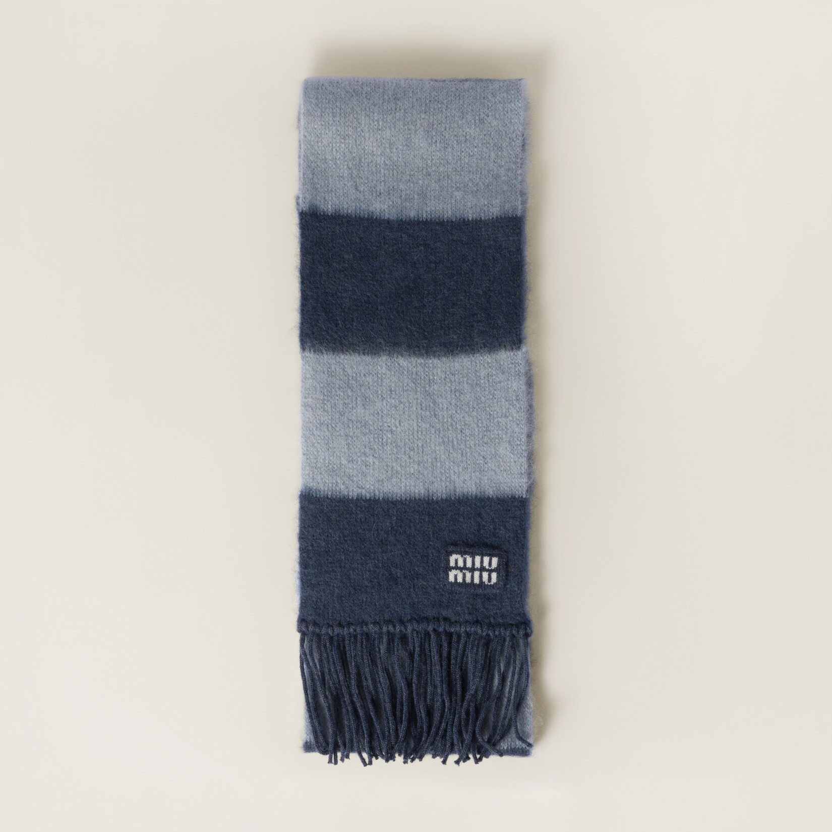 NIGO MiuMiu Women's Fall/Winter Colorblocked Mohair Fringe Scarf #nigo73994