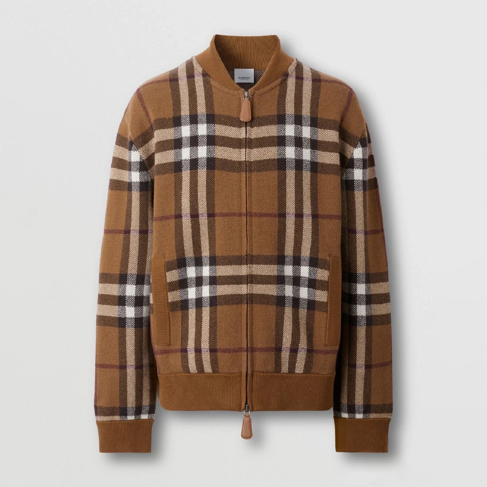NIGO Burberry Men's Check Jacquard Wool Cashmere Knit Zipper Long Sleeve Jacket #nigo74818