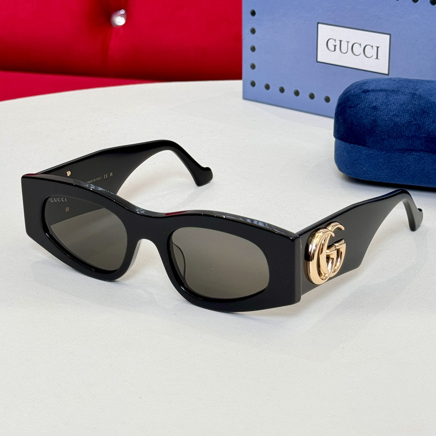 NIGO Gucci Women's Solid Color Legs Metal Logo Irregular Shape Sunglasses Eyeglasses Glasses #nigo74835