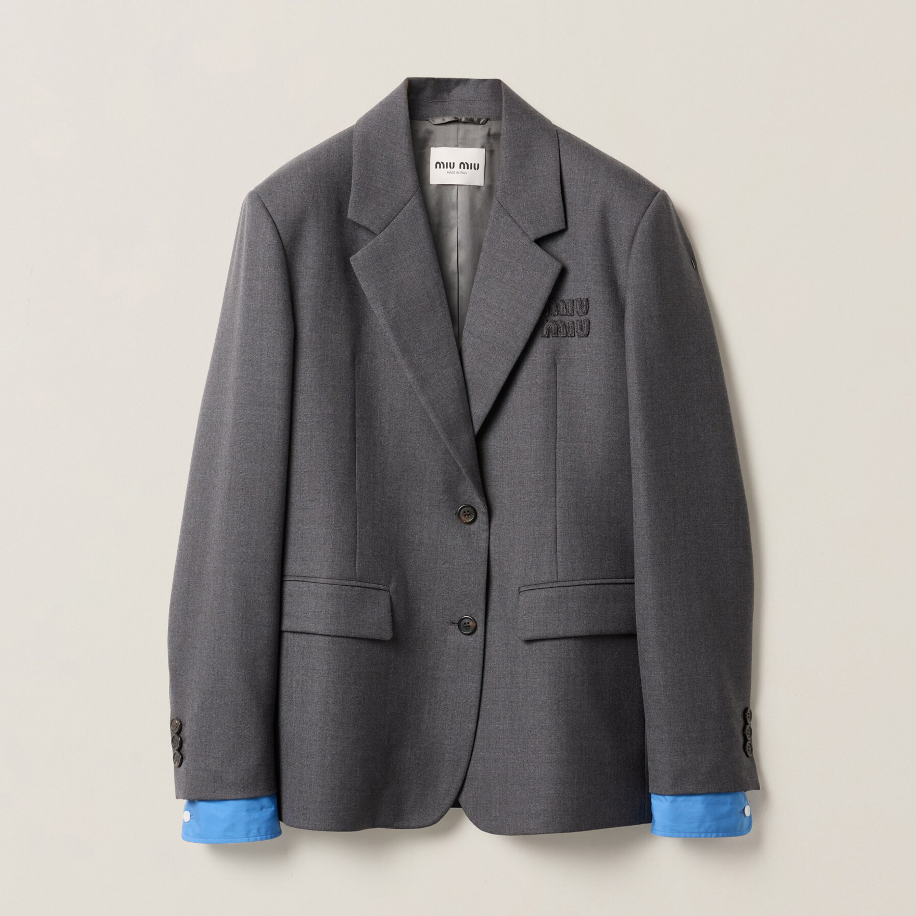 NIGO MiuMiu Women's Spring and Autumn Embroidered Letter Logo Single Breasted Waldorf Tweed Single Breasted Long Sleeve Jacket #nigo74829