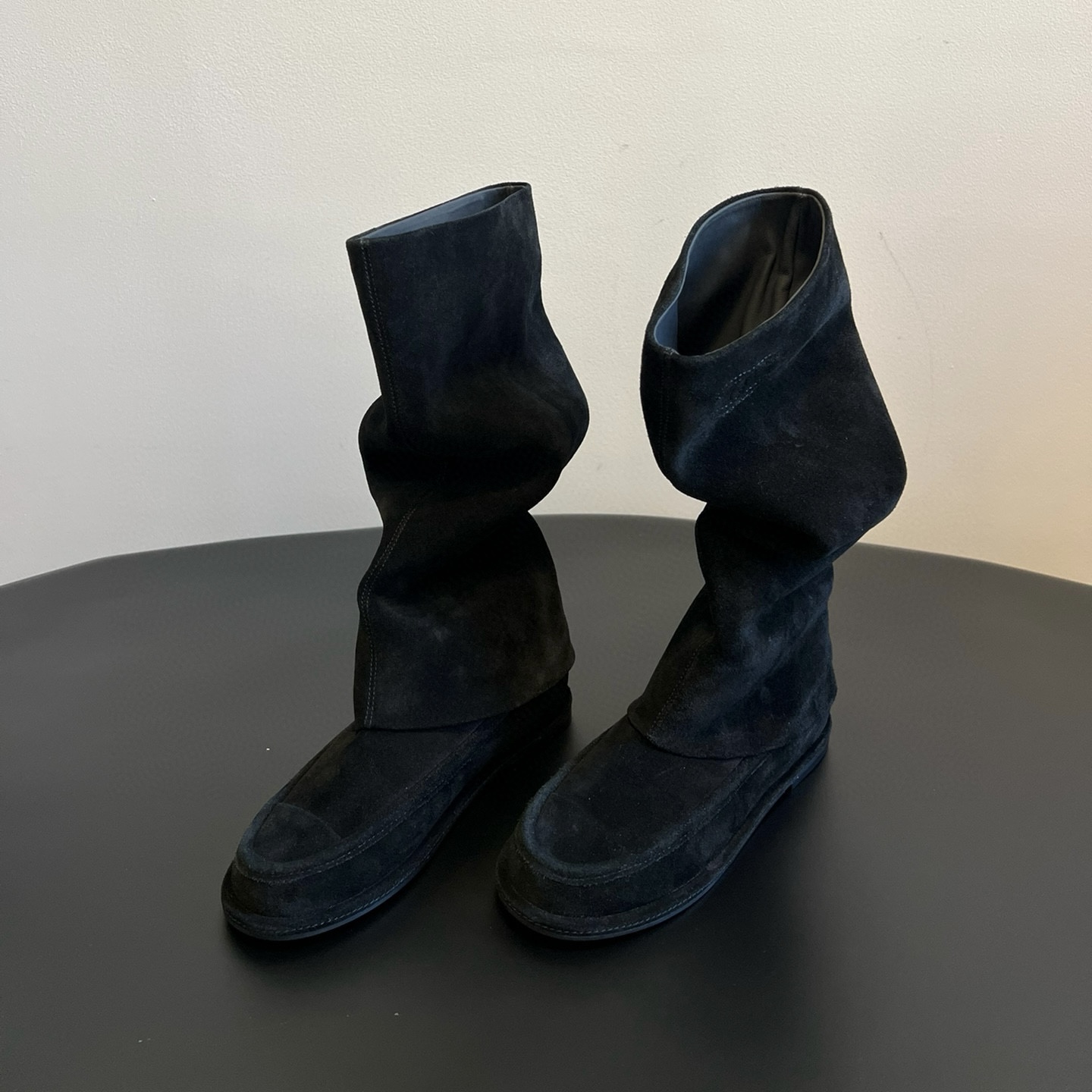 NIGO Chanel Women's Autumn and Winter Solid Color Suede Fabric Sheepskin Lining Tall Boots Shoes #nigo74848