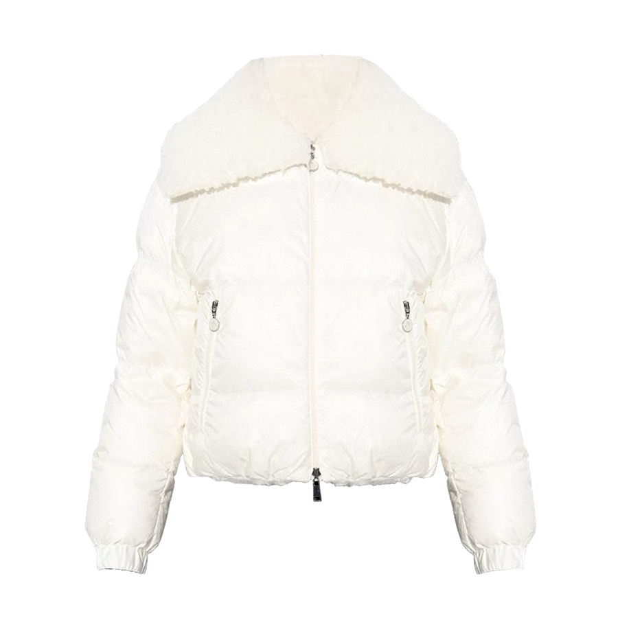 NIGO Moncler Women's Autumn and Winter Solid Color Lapel Zipper Lamb's Wool Reversible Long Sleeve Puffer Down Jacket #nigo74858
