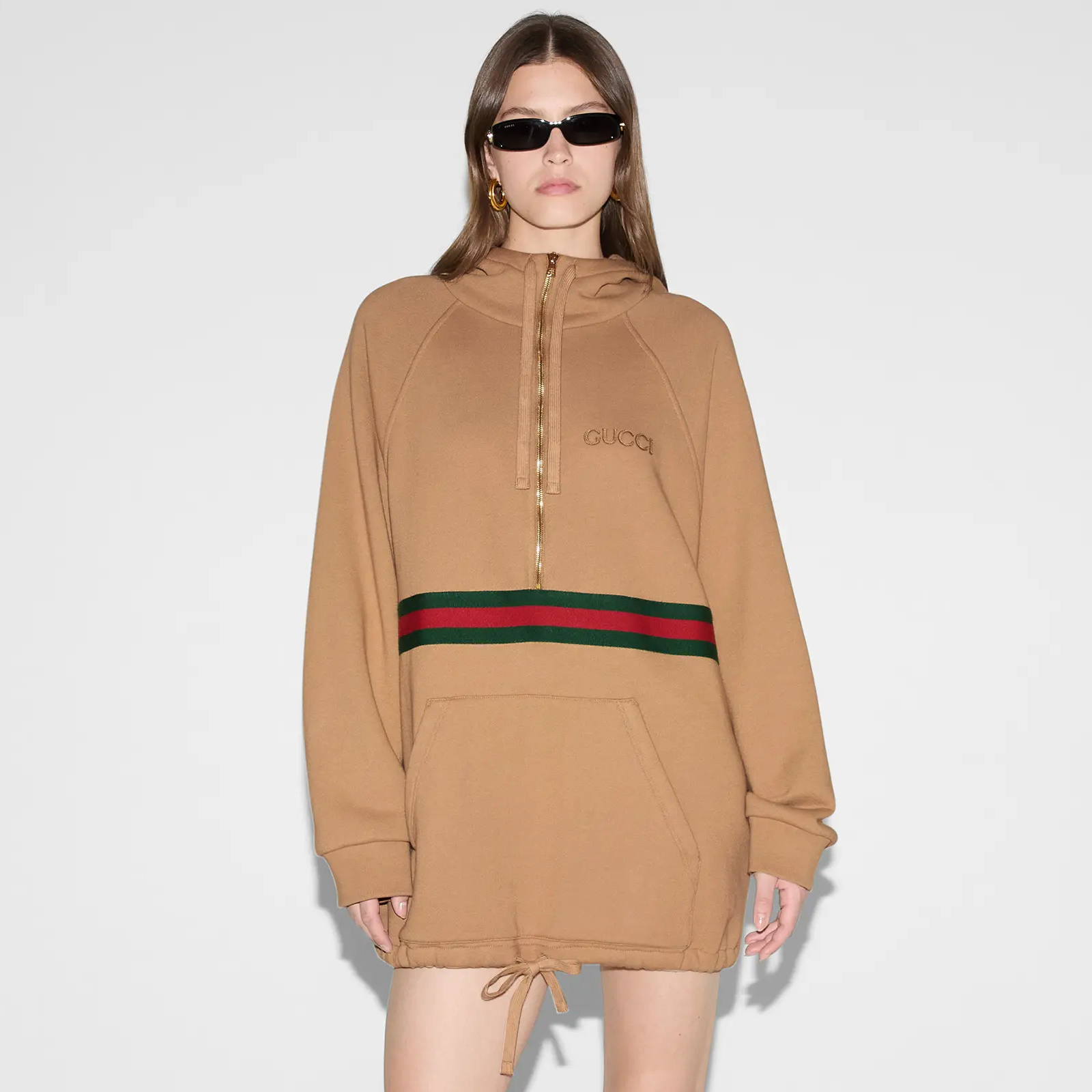 NIGO Gucci Women's Spring and Autumn Striped Printed Logo Hooded Loose Short Long Sleeve Dresses #nigo74869