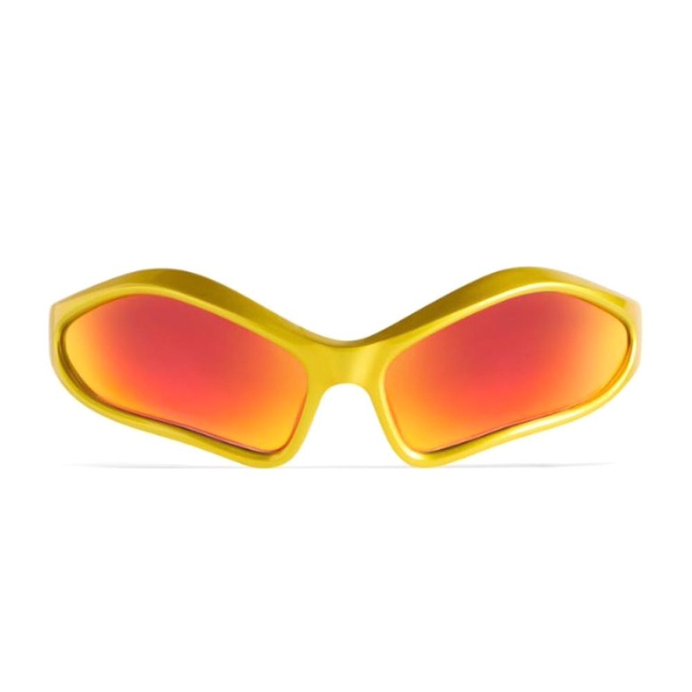 NIGO Balenciaga Women's Yellow Letter Logo Bio-Based Injection Molded Nylon Irregular Shape Sunglasses Eyeglasses Glasses #nigo74877