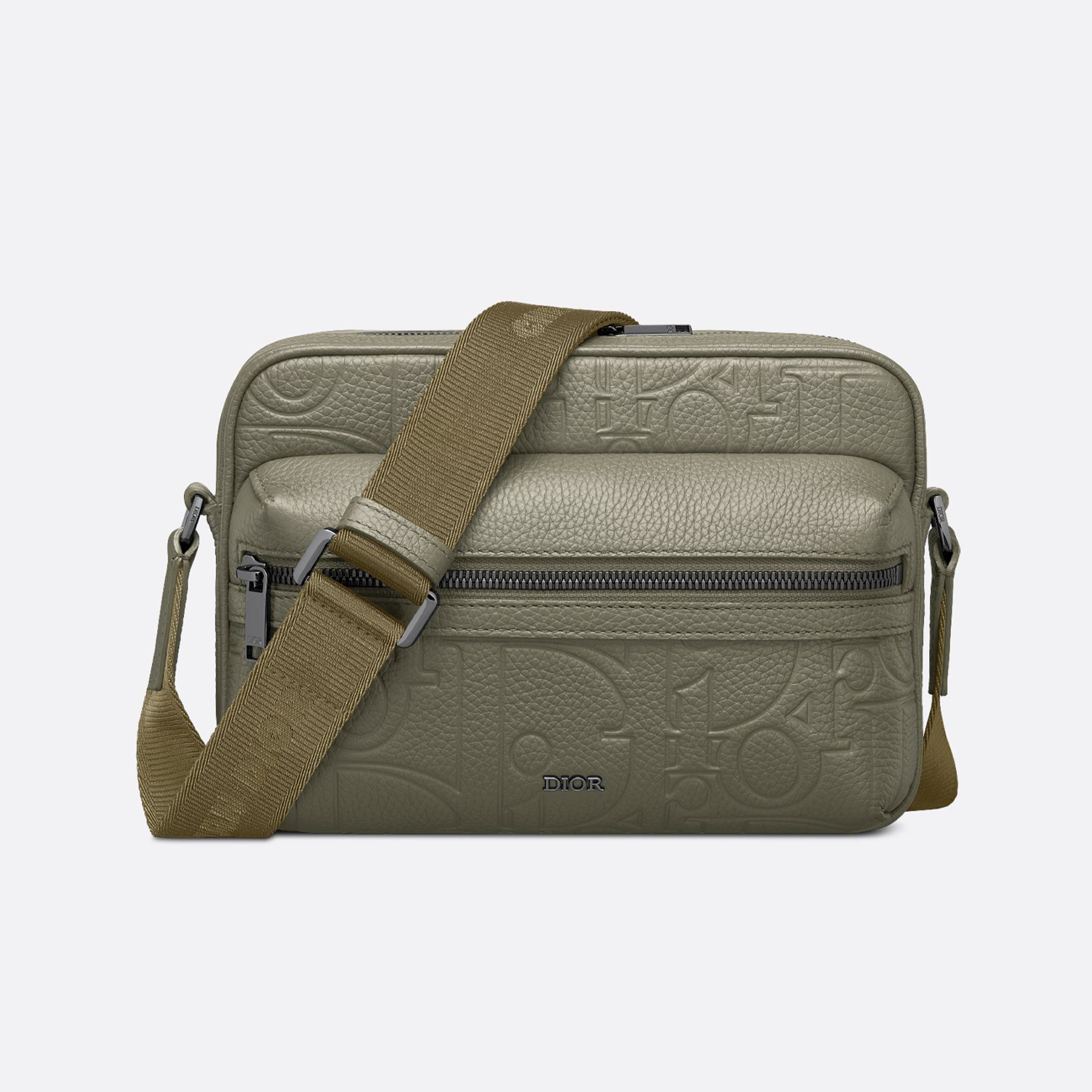 NIGO Dior Men's Rider 2.0 Zipperd Messenger Bag Logo Printed Cowhide Casual Solid Color Shoulder Bag #nigo71821