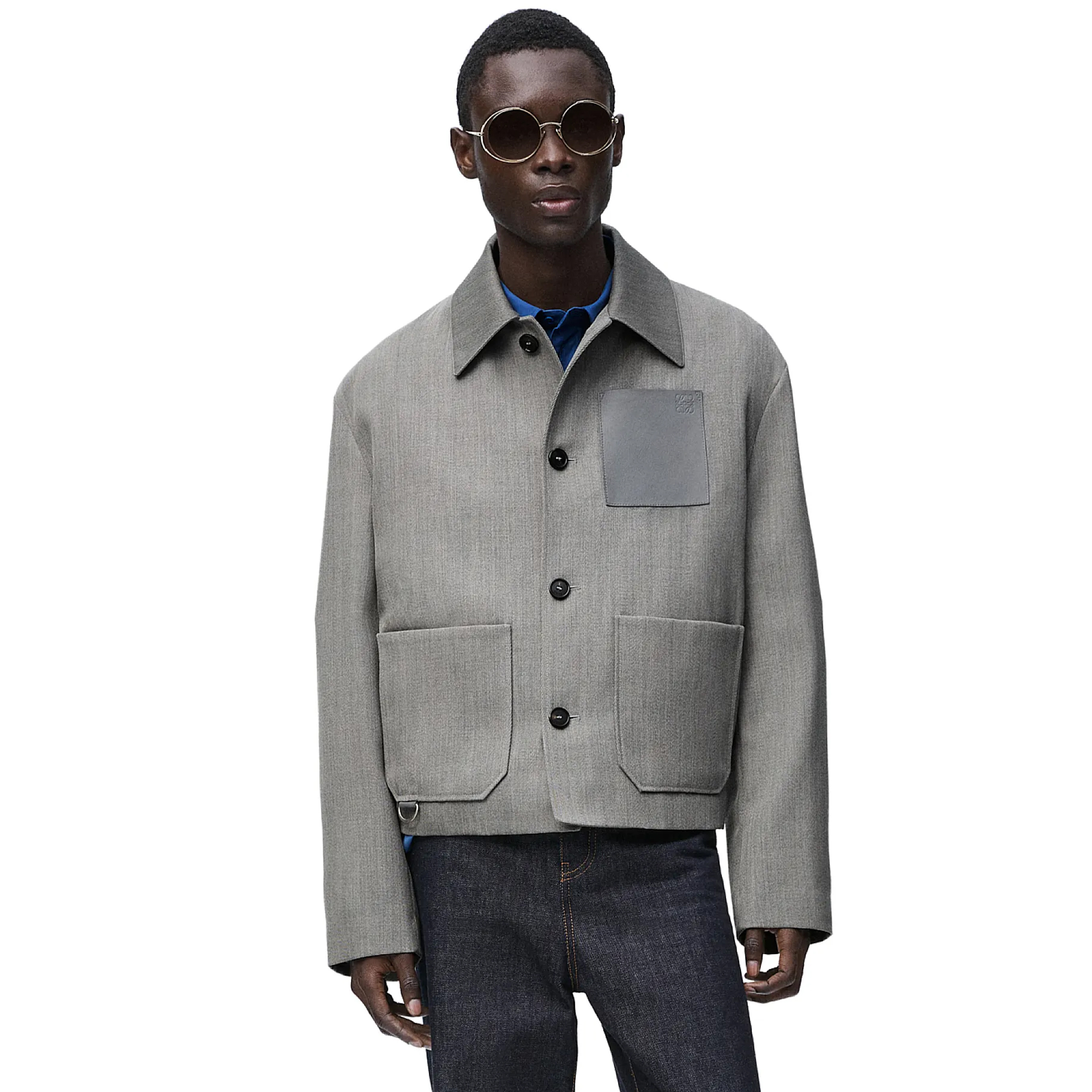 NIGO Loewe Men's Autumn And Winter Wool Work Jacket Solid Colour Pockets Loose Fit Lapel Single-breasted Fashion Casual Jacket﻿ #nigo71842