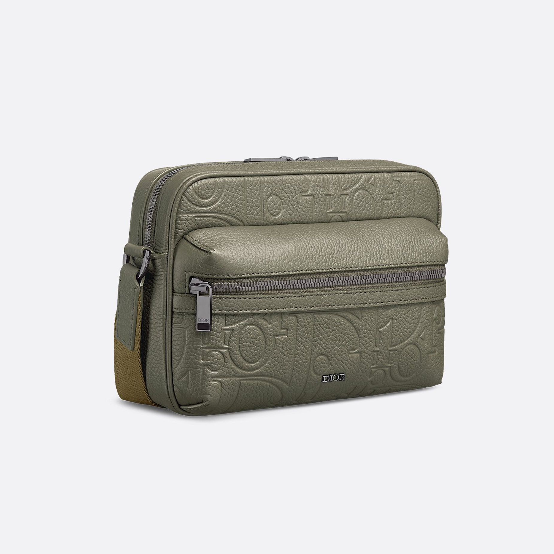 NIGO Dior Men's Rider 2.0 Zipperd Messenger Bag Logo Printed Cowhide Casual Solid Color Shoulder Bag #nigo71821