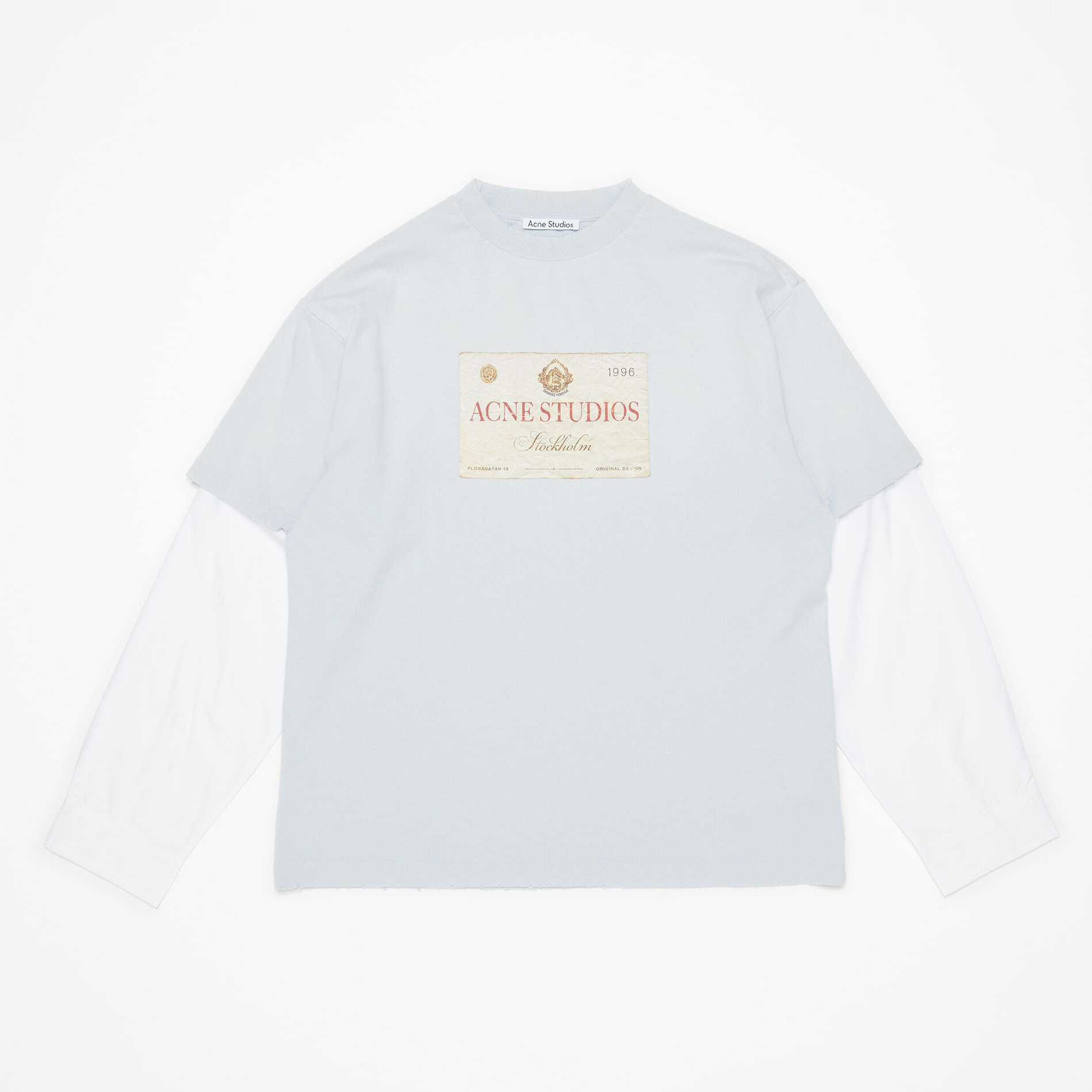 NIGO Acne Studios Men's And Women's Summer Logo Printing Round Neck Loose Fake Two Pieces Long Sleeve T-shirt #nigo74888