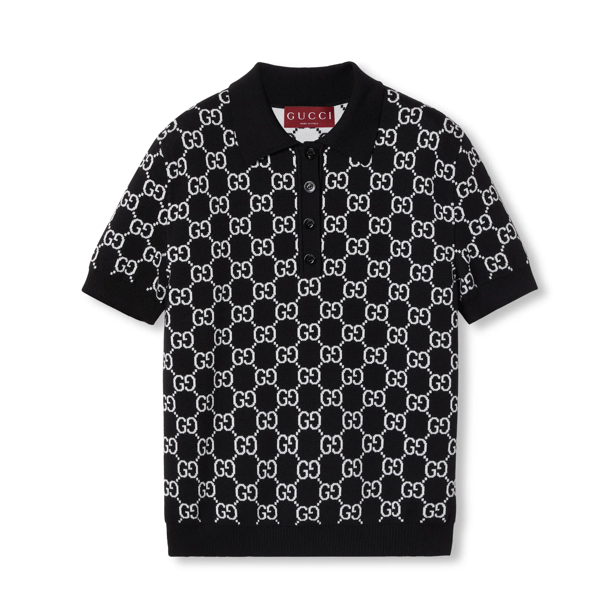 NIGO Gucci Women's Spring/Summer Solid Color Logo Jacquard Short Sleeve Polo Shirt T-Shirt #nigo74892