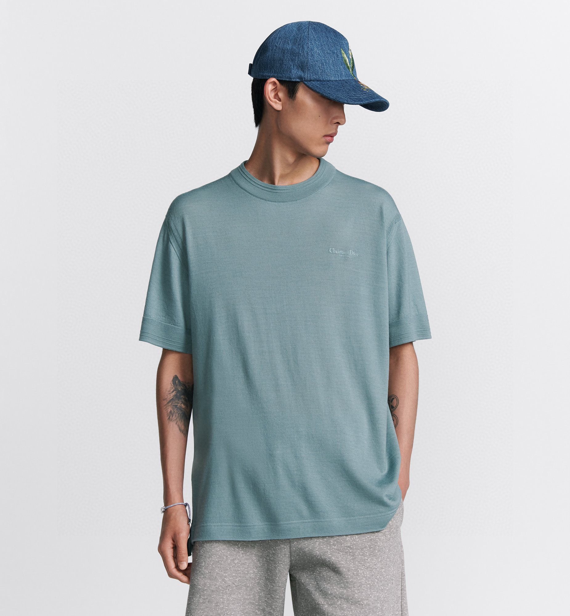 NIGO Dior Men's Summer Logo Embroidery Loose Solid Color Round Neck Cotton Short Sleeve T-Shirt #nigo74925