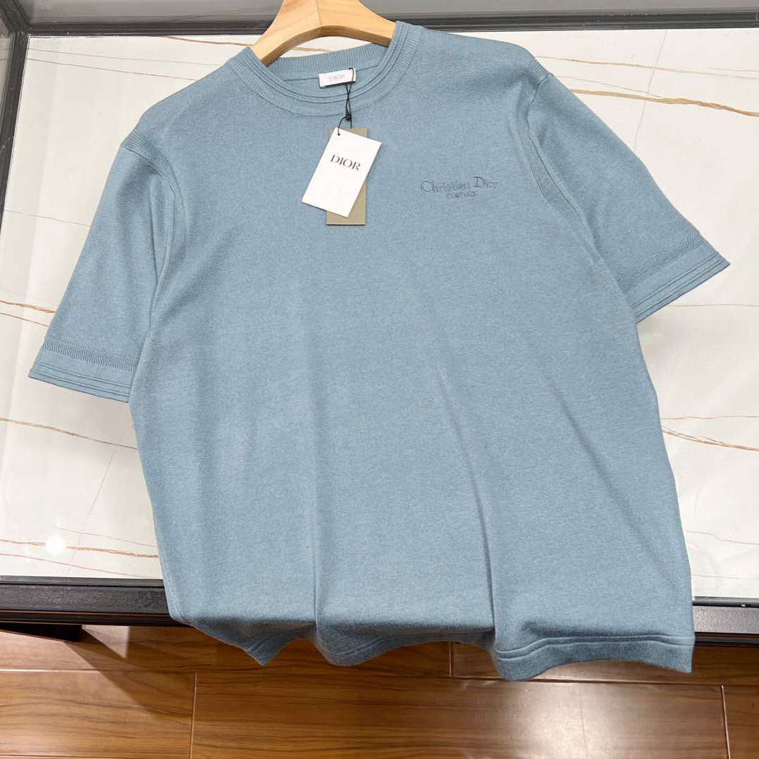 NIGO Dior Men's Summer Logo Embroidery Loose Solid Color Round Neck Cotton Short Sleeve T-Shirt #nigo74925