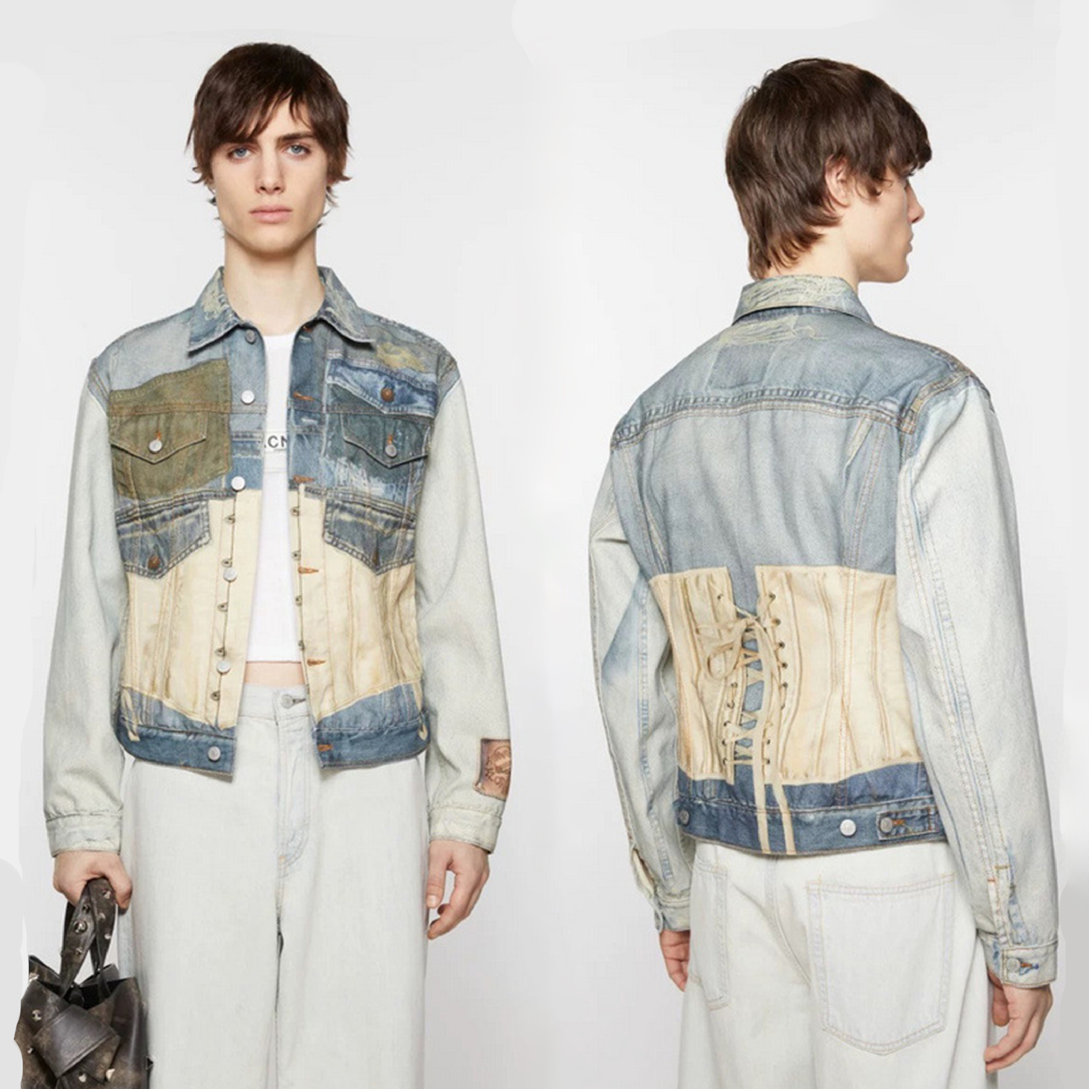 NIGO Acne Studios Men's 3D Digital Printing Retro Denim Jacket Design Sense Of Trend Casual Jacket Spring And Autumn Fashion Lapel Single-breasted Jacket Ngvp #nigo9857