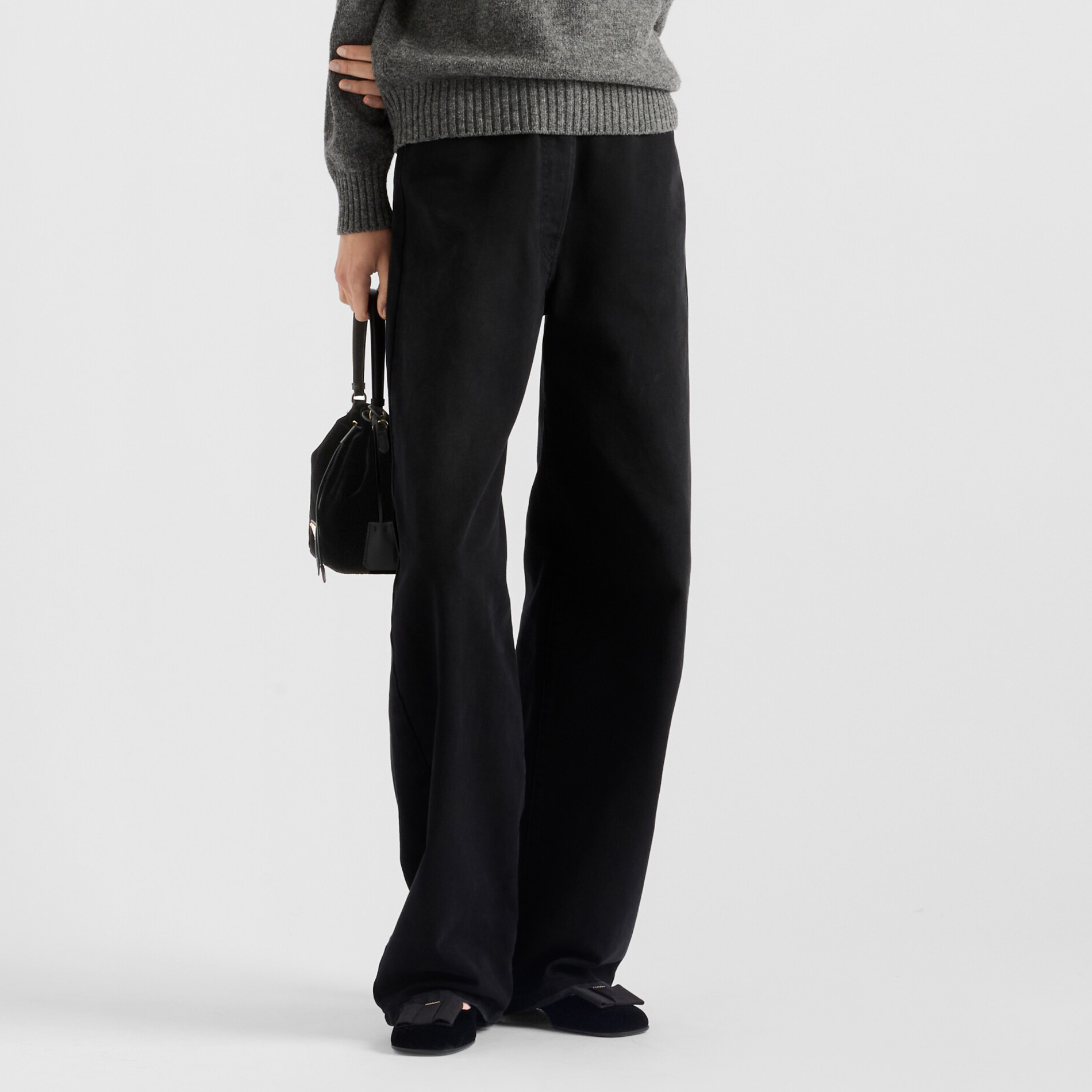 NIGO Prada Women's Spring and Autumn Solid Color High Waist Wide Leg Loose Jeans Pants #nigo74923