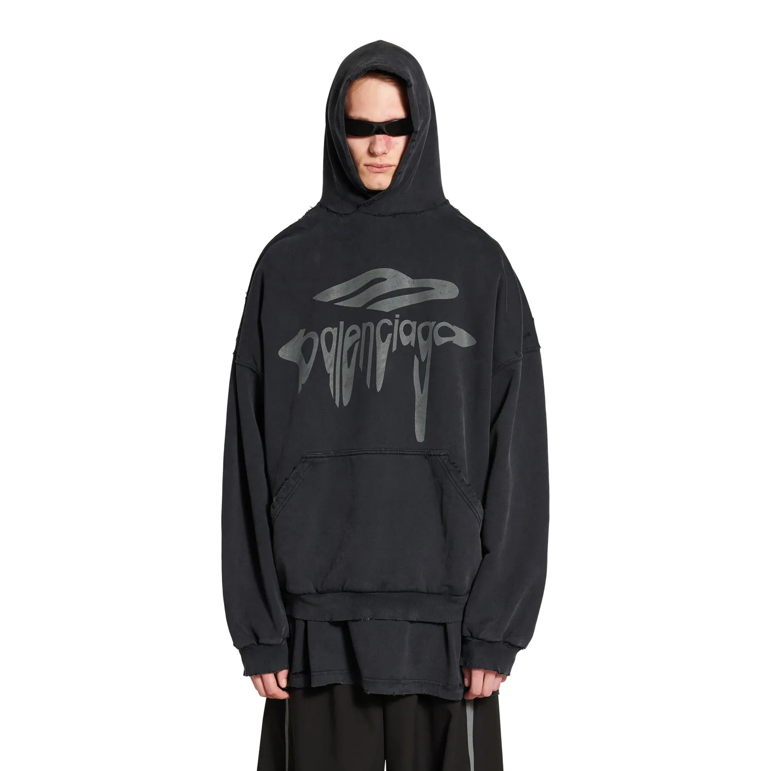 NIGO Balenciaga Men's Spring 3B LIQUIFIED Loose High Street Cotton Logo Print Hooded Sweatshirt #nigo74929