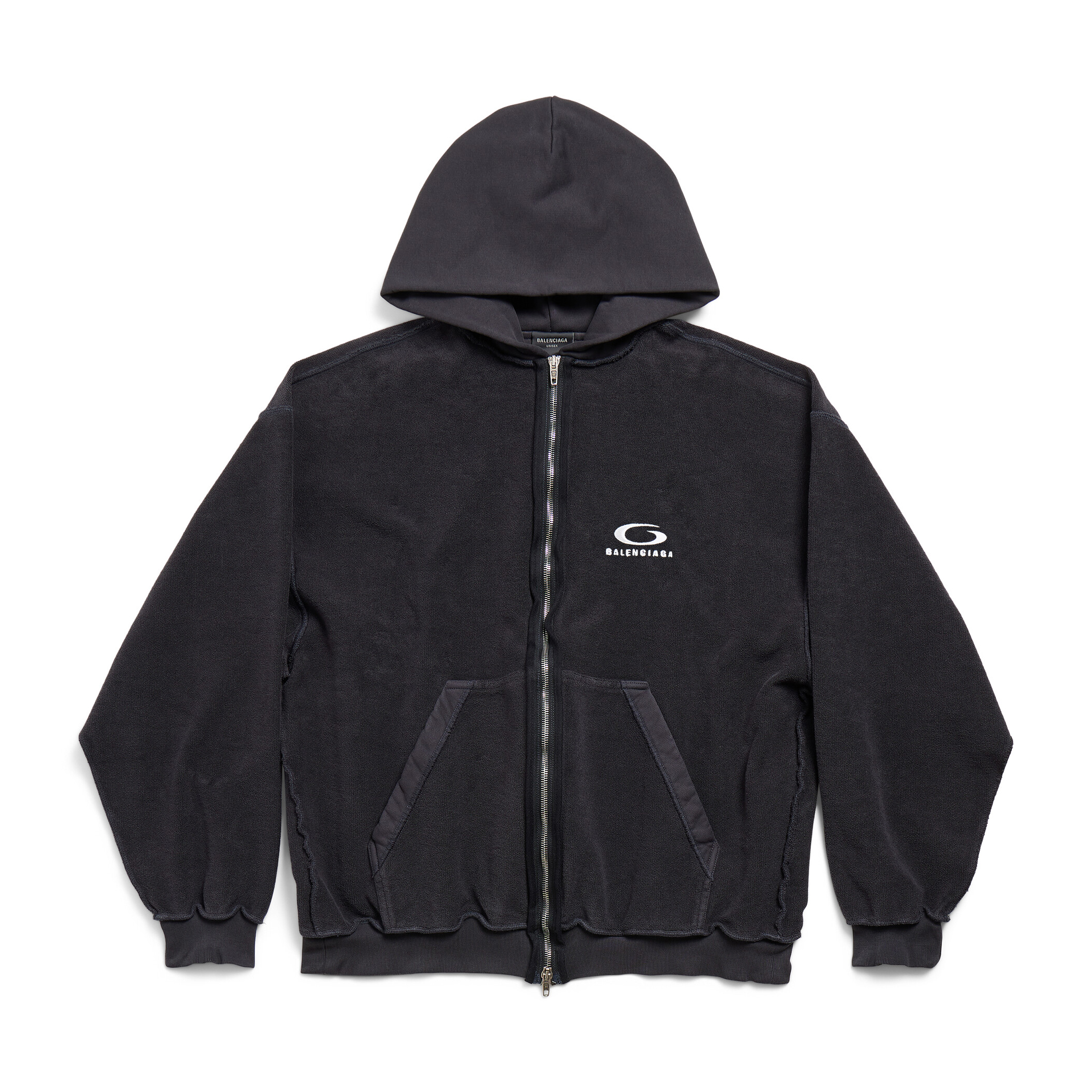 NIGO Balenciaga Men's and Women's Drop Shoulder Hooded Long Sleeve Regular Fit Zipper Sweatshirt Jacket #nigo74953