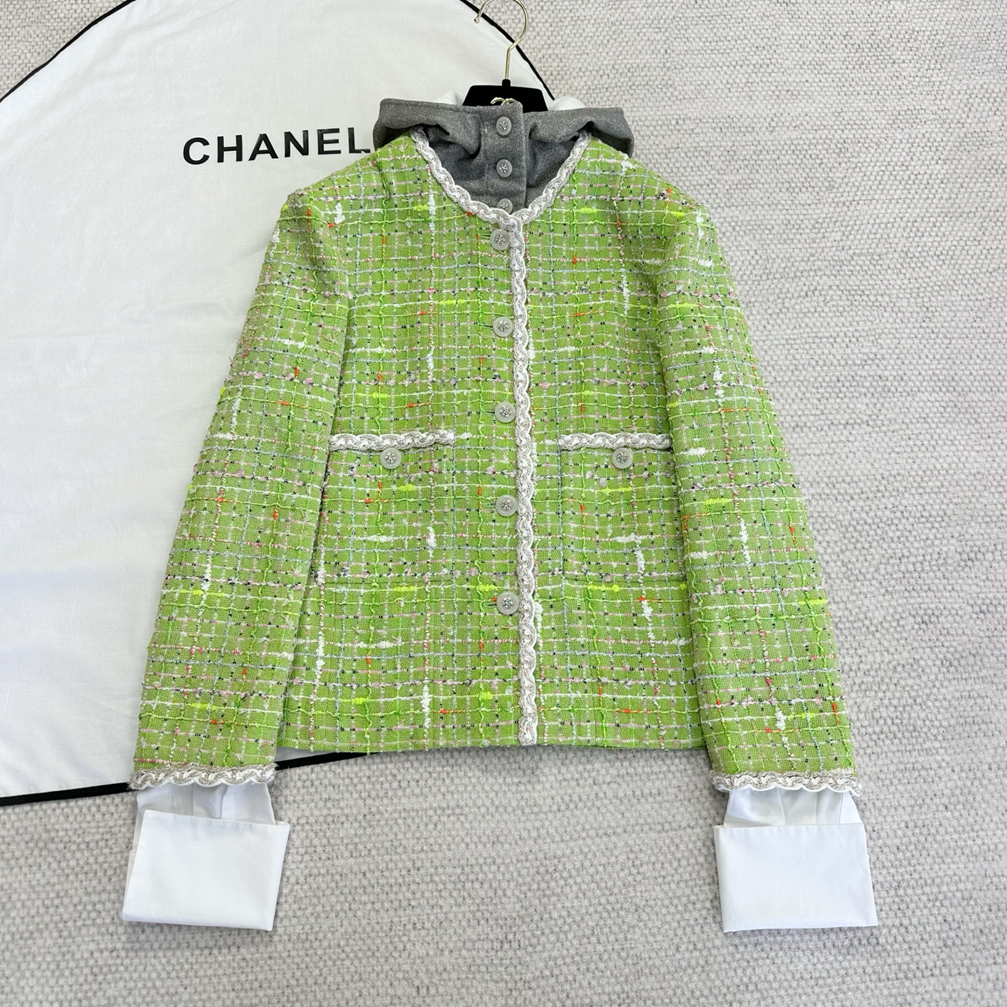 NIGO Chanel Women's Spring And Autumn Cotton Twill Round Neck Single Breasted Long Sleeve Hooded Solid Color Jacket Ngvp #nigo9845