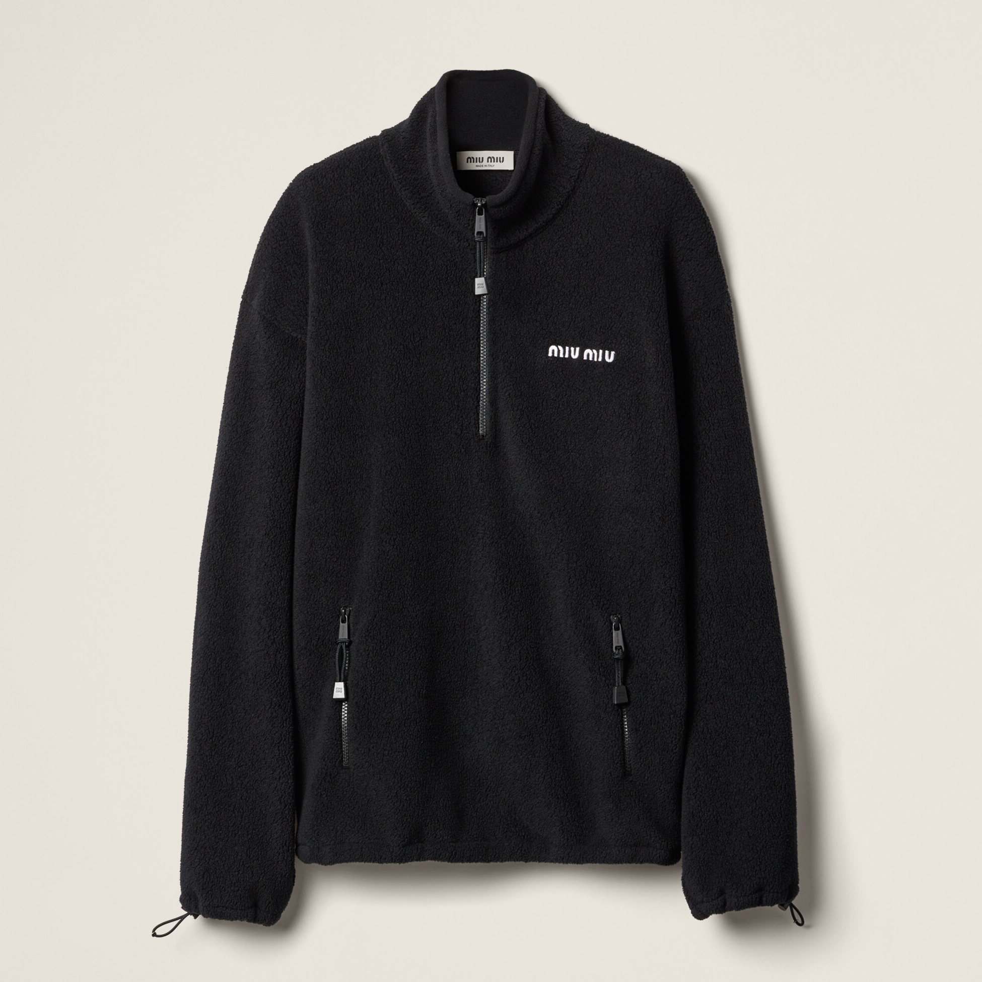 NIGO MiuMiu Women's Autumn and Winter Solid Color Logo Letter Fleece Zipper High Neck Long Sleeve Sweatshirt #nigo74946