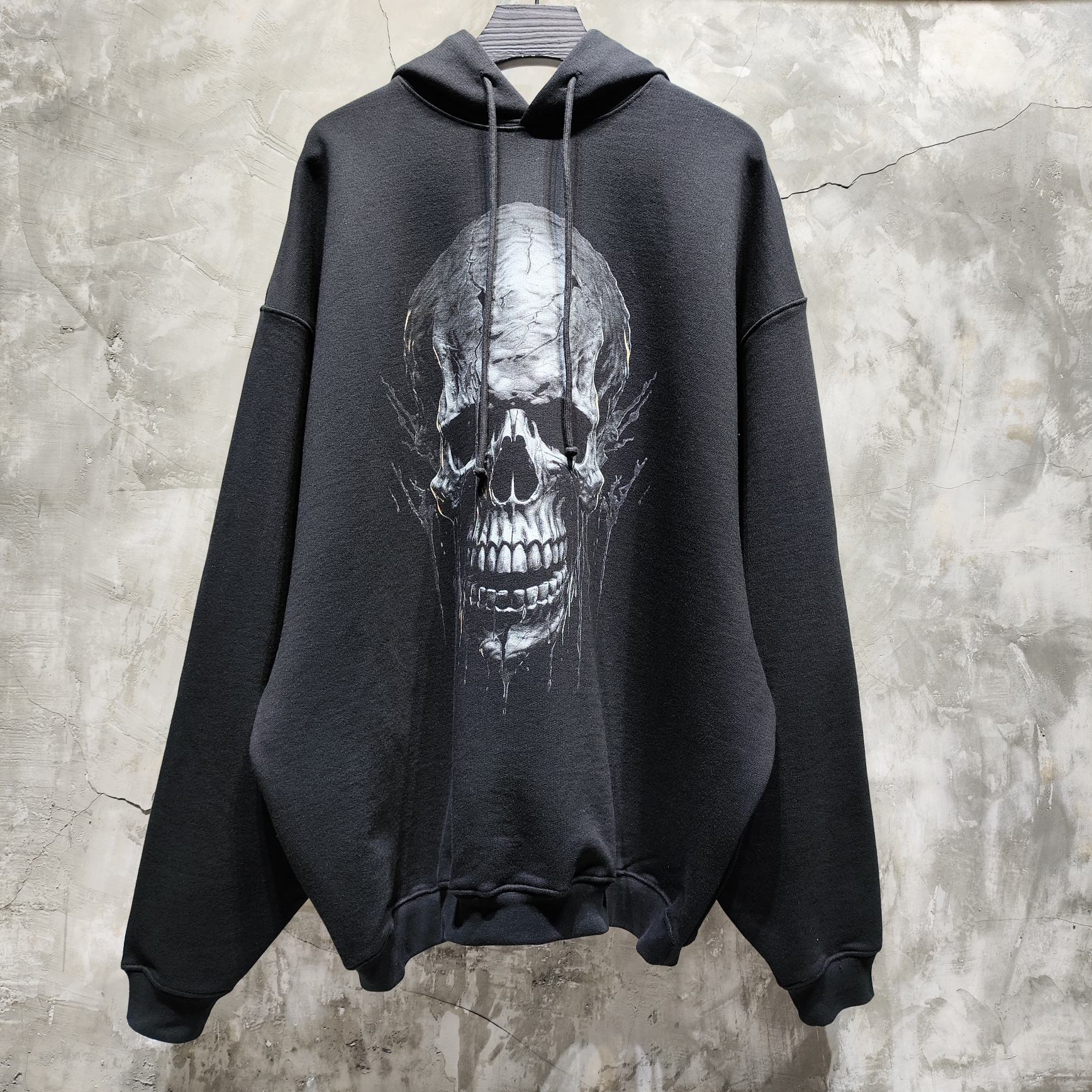 NIGO Vetements Men's High Street Skull Print Punk Hip Hop Black Sweatshirt Spring Autumn Fashion Casual Hooded Drawstring Sweatshirt Top Ngvp #nigo9862