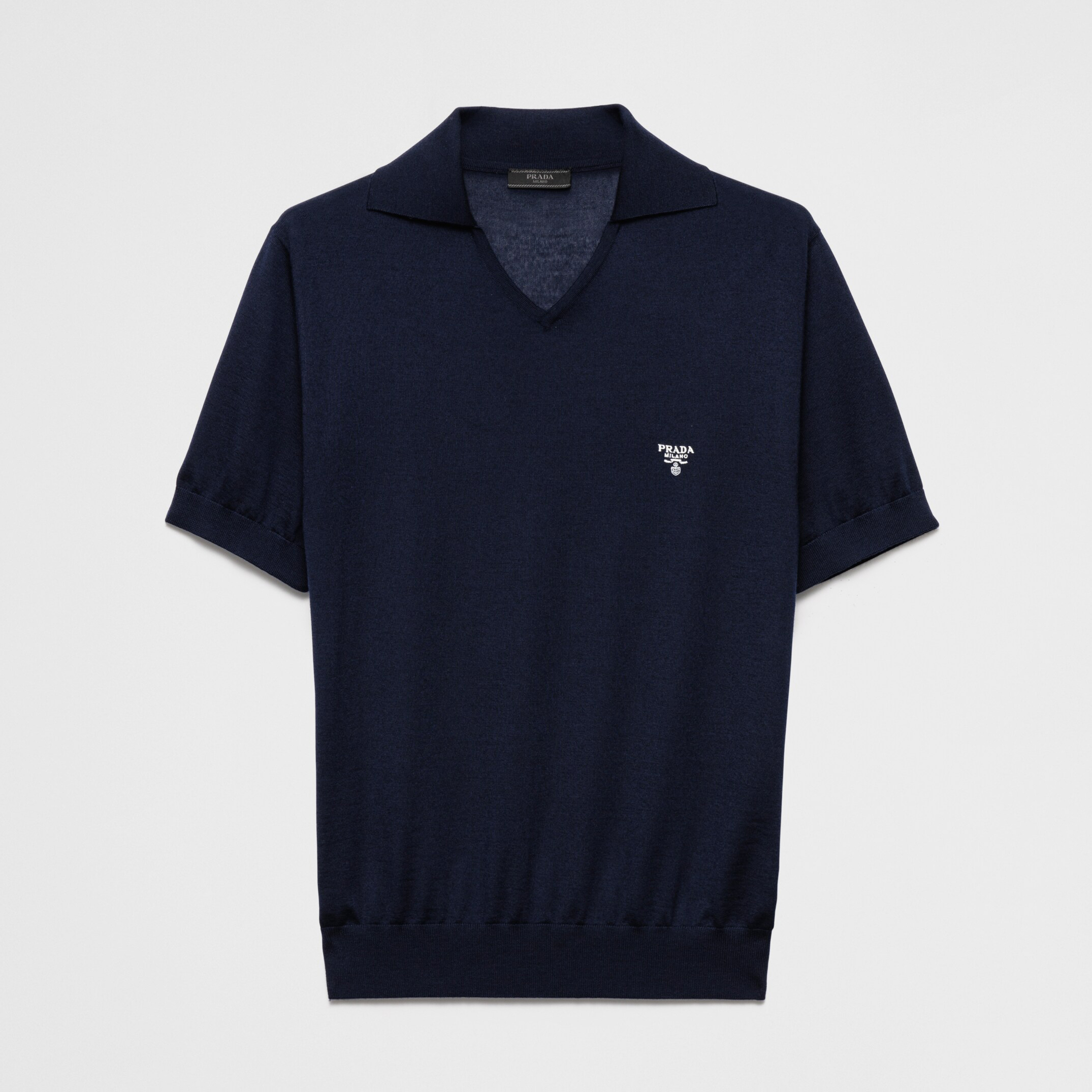 NIGO Prada Men's Summer Solid Color Logo Embroidery Knitted Cashmere Short Sleeve Polo Shirt T-Shirt #nigo74954