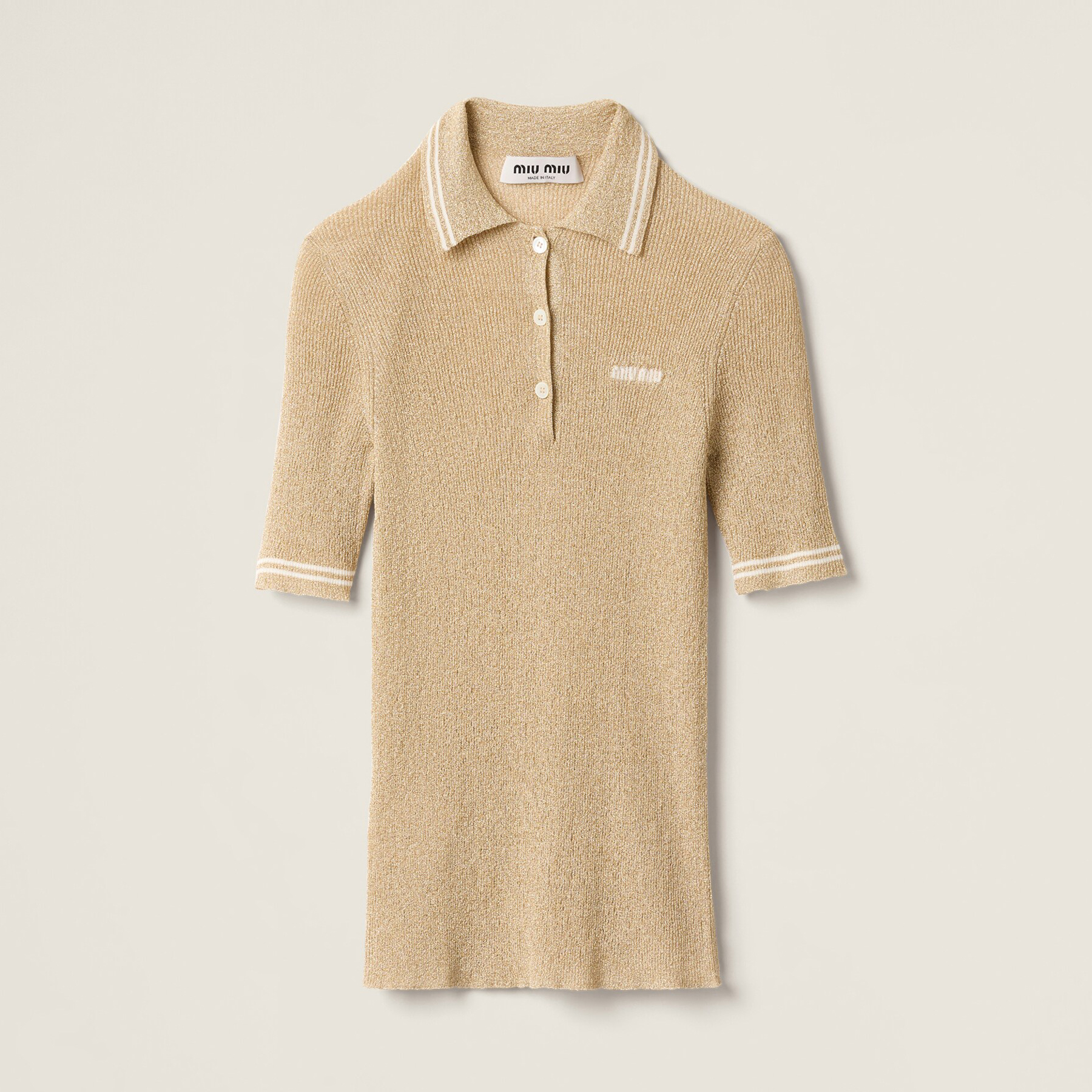 NIGO MiuMiu Women's Spring/Summer Applique Logo Oversized Stretch Short Sleeve Polo Shirt T-Shirt #nigo74947