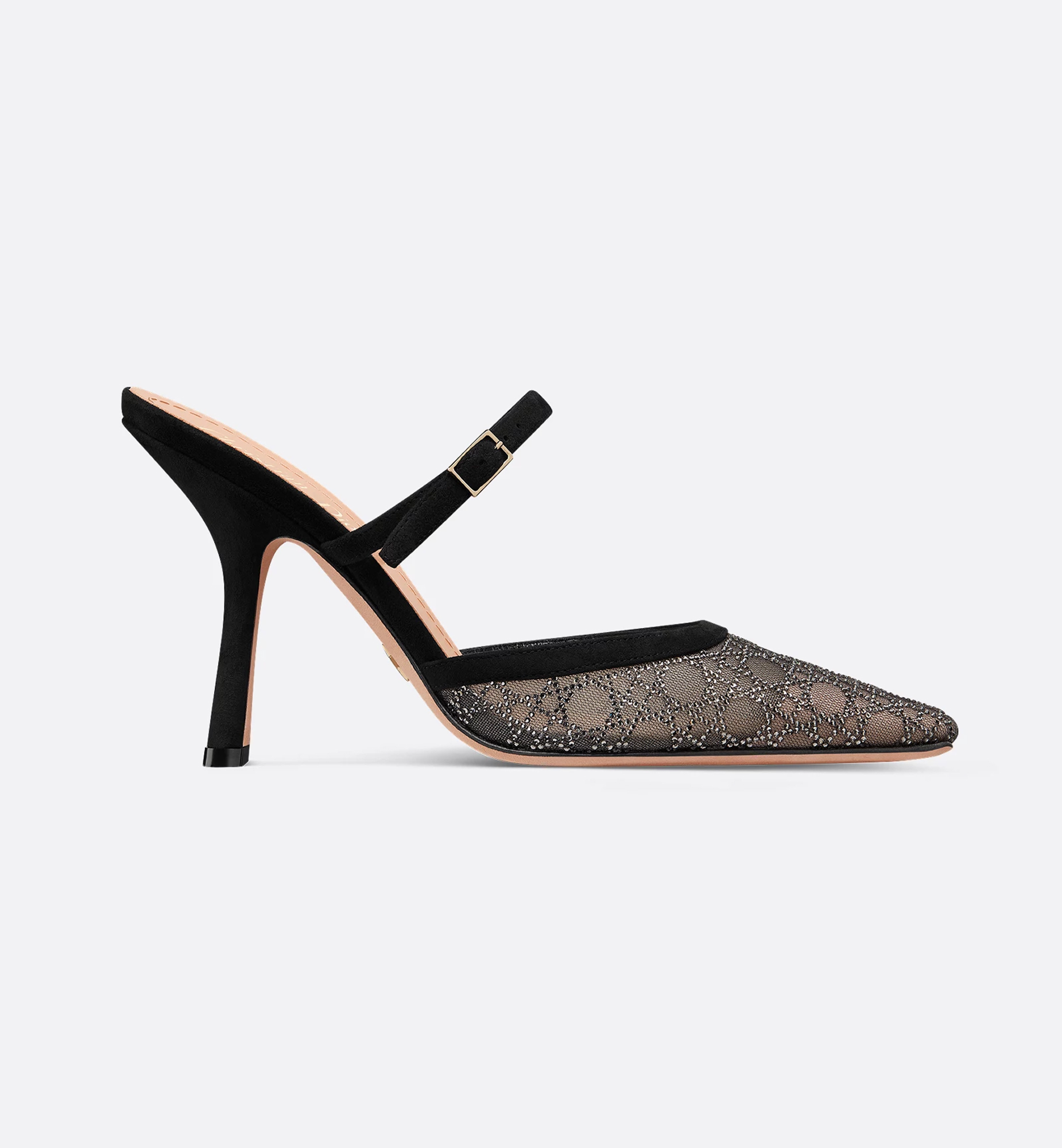 NIGO Dior Women's Spring, Summer And Autumn Mesh Plaid Upper Solid Color Sheepskin Fine Heel Slippers Fashion Capture Heels Mule Casual Shoes Ngvp #nigo9846