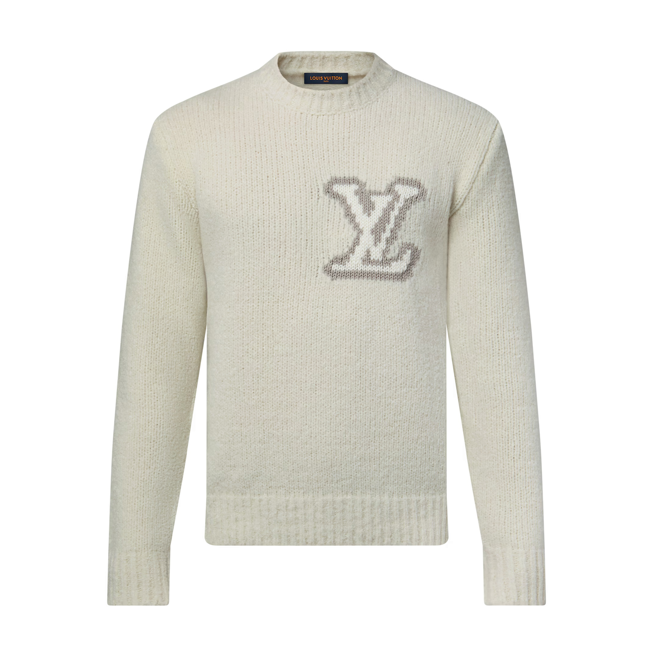NIGO Louis Vuitton Women's Spring and Autumn Solid Color Letter Applique Crew Neck Knitted Sweater #nigo74948