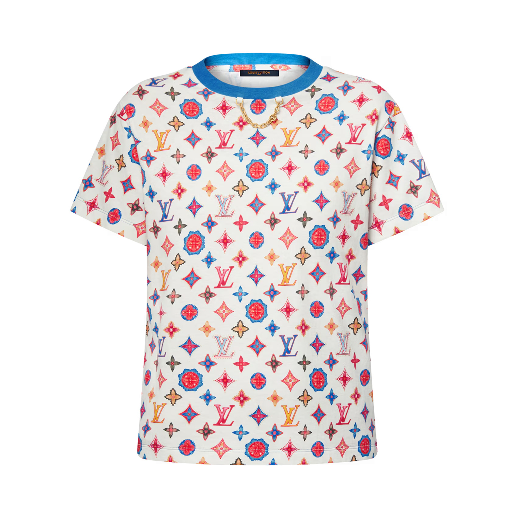 NIGO Louis Vuitton Women's Summer Logo Pattern Printed Cotton Knit Round Neck Regular Fit Short Sleeve T-Shirt #nigo74964