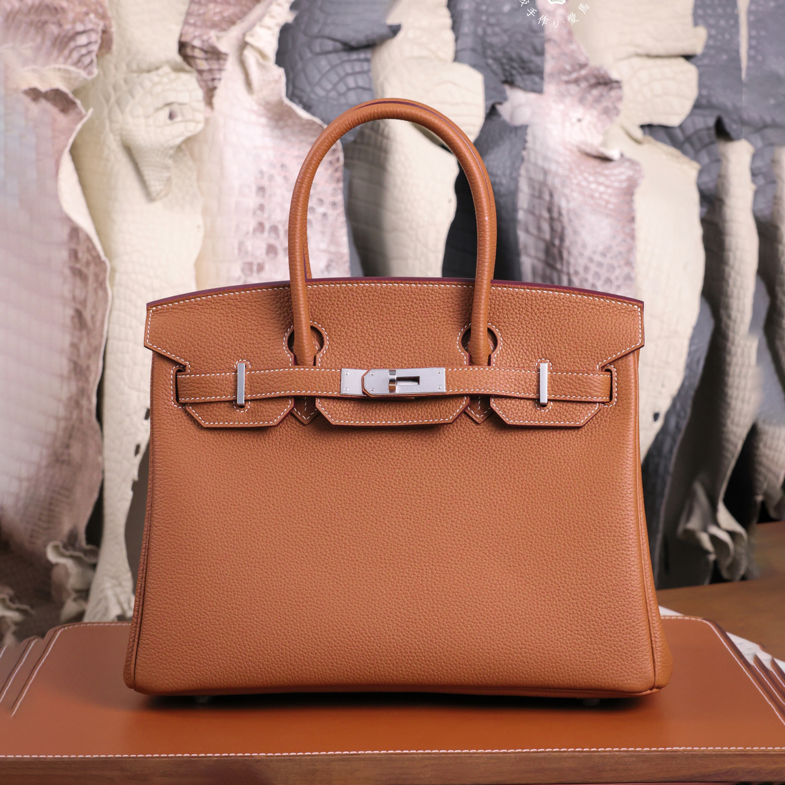 NIGO Hermes Birkin 30 Silver Buckle Inside Sewn Epsom Cowhide Platinum Bag Tote Regular Women's 37 Gold Golden Brown Fashionable Temperament Bags #nigo74979