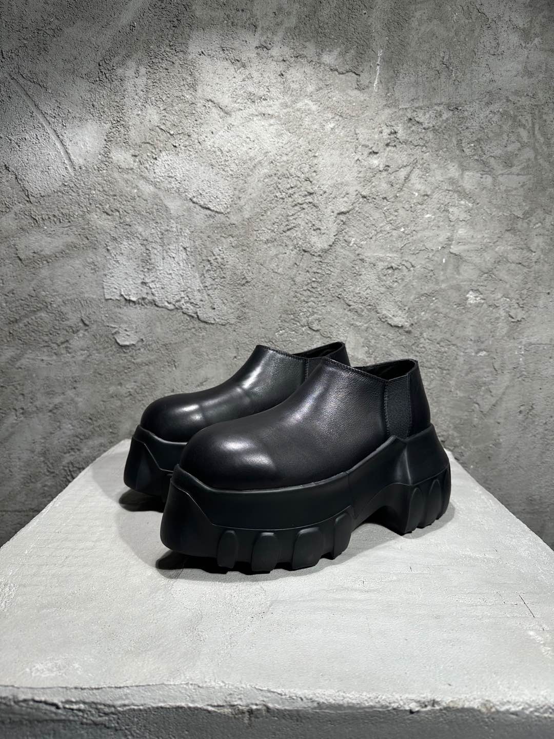 NIGO Rick Owens Men's And Women's Solid Color Round Head Thick Sole Calfskin Casual Shoes #nigo74976