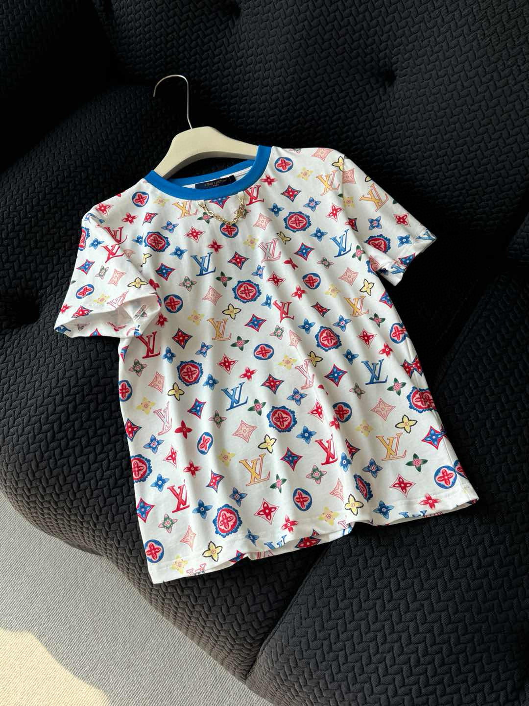 NIGO Louis Vuitton Women's Summer Logo Pattern Printed Cotton Knit Round Neck Regular Fit Short Sleeve T-Shirt #nigo74964