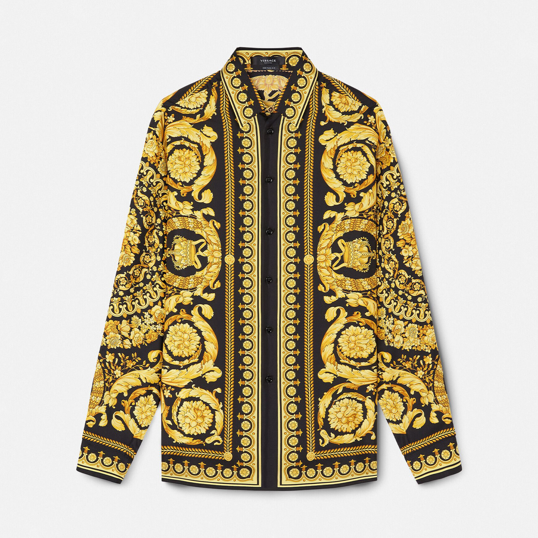 NIGO Versace Men's Spring and Autumn Barocco Printed Silk Shirt Fashion Casual Lapel Single Breasted Long Sleeve Tops #nigo74977