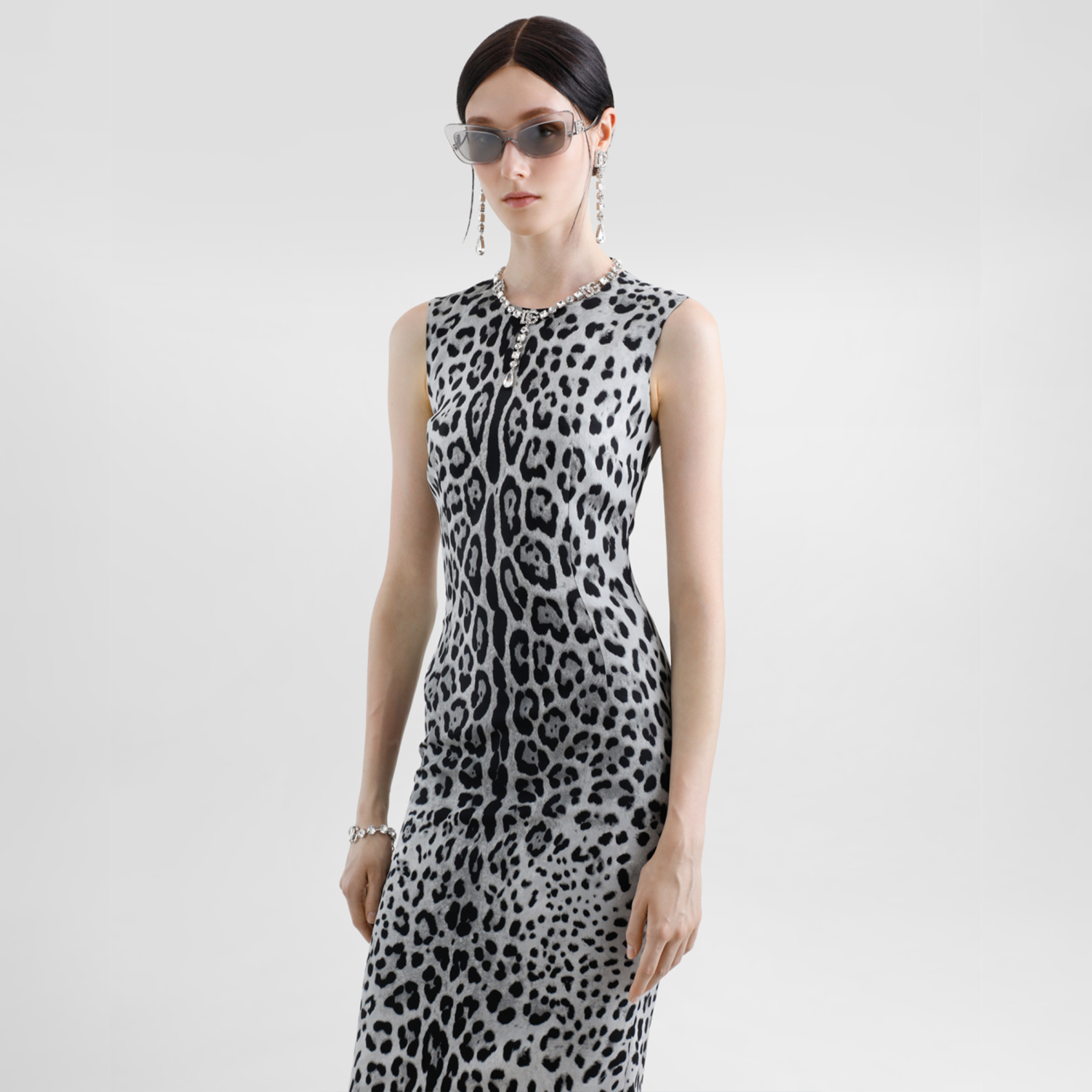 NIGO Dolce&Gabbana Women's Spring And Summer Leopard Print Mid-length Straight Dress Sleeveless Round Neck Temperament Elegant Long Dresses Ngvp #nigo9864
