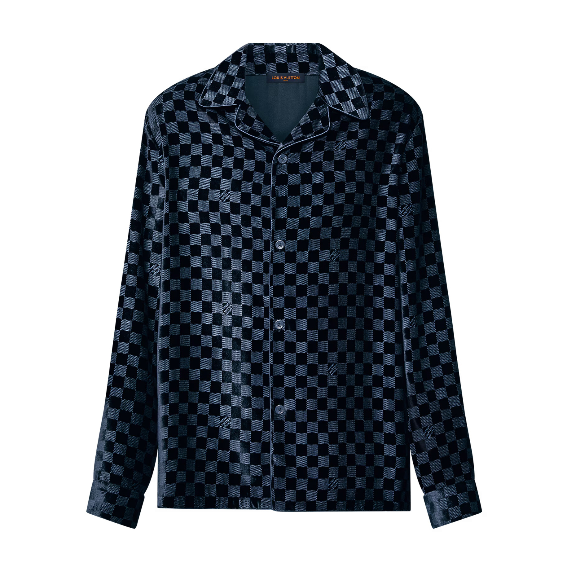 NIGO Louis Vuitton Men's Spring and Autumn Solid Color Plaid Printed Lapel Single Breasted Loose Long Sleeve Shirt #nigo74987